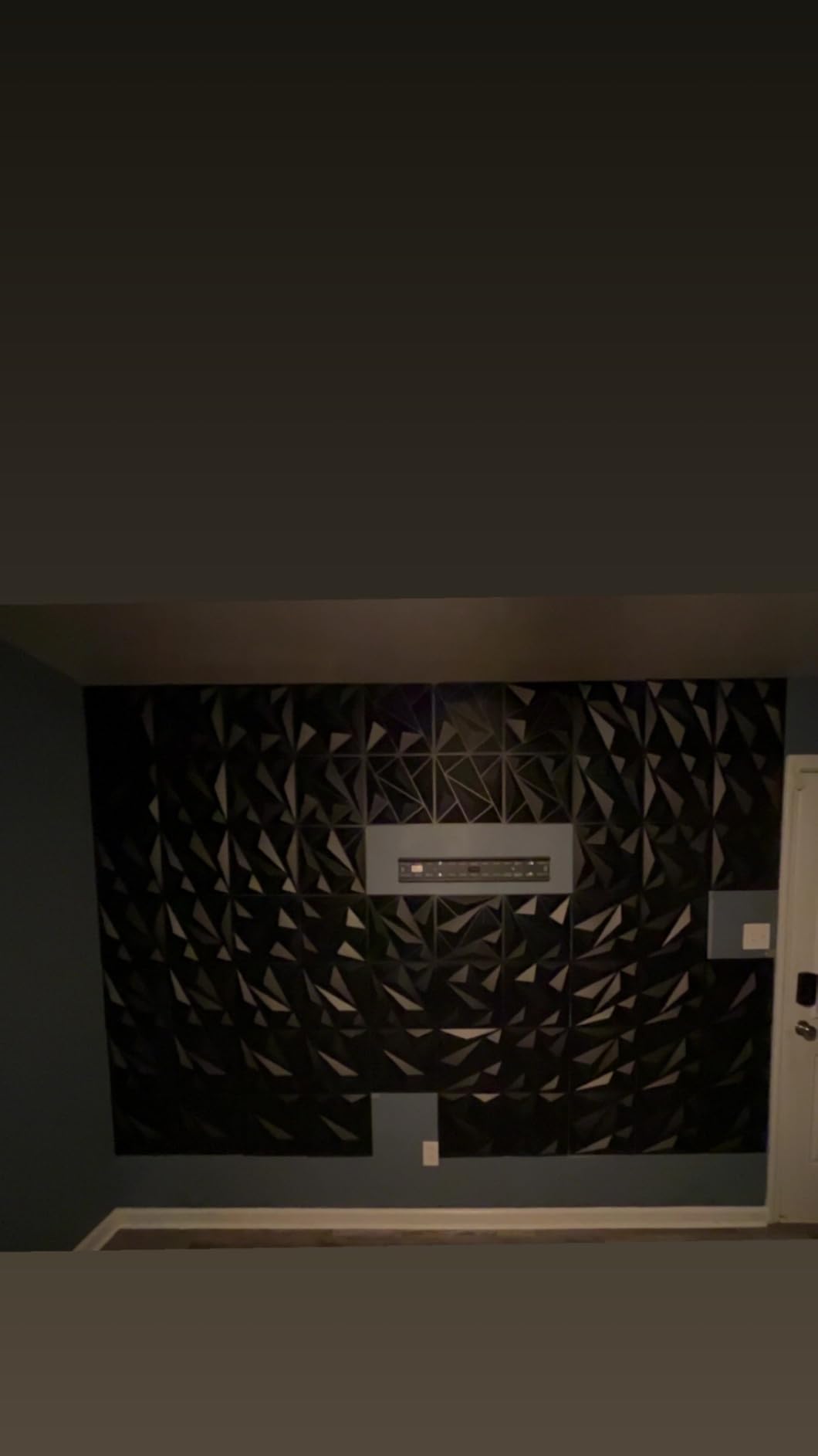 Art3dwallpanels 50 Pack 3D Wall Panel Diamond for Interior Wall Décor, PVC Flower Textured Wall Panels for Living Room Lobby Bedroom Hotel Office, Black, 12''x12'' customer photo 2