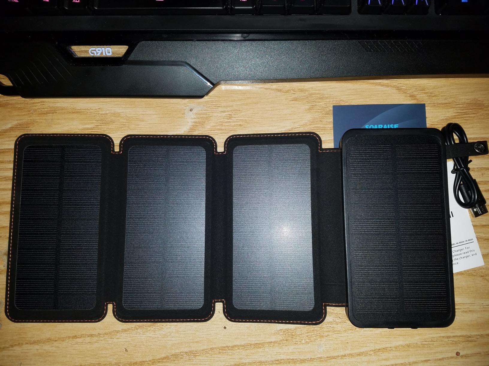 SOARAISE Solar Charger Power Bank - 48000mAh Wireless Portable Charger Built-in 4 Cables and 4 Solar Panels customer photo 1