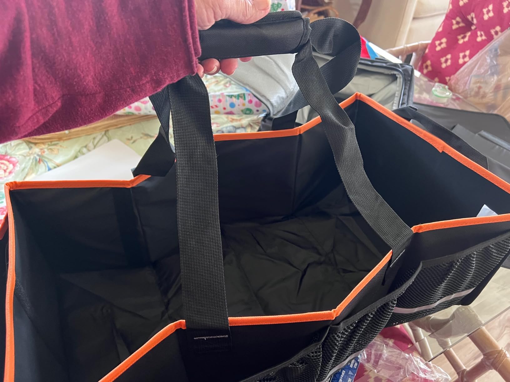 Rifachua Car Front Trunk Organizer with Cooler Bag Compatible with Tesla Model Y Model 3 2020-2026, Foldable Grocery Frunk Storage Bag Collapsible for Car SUV with Multi Compartment, Black customer photo 1