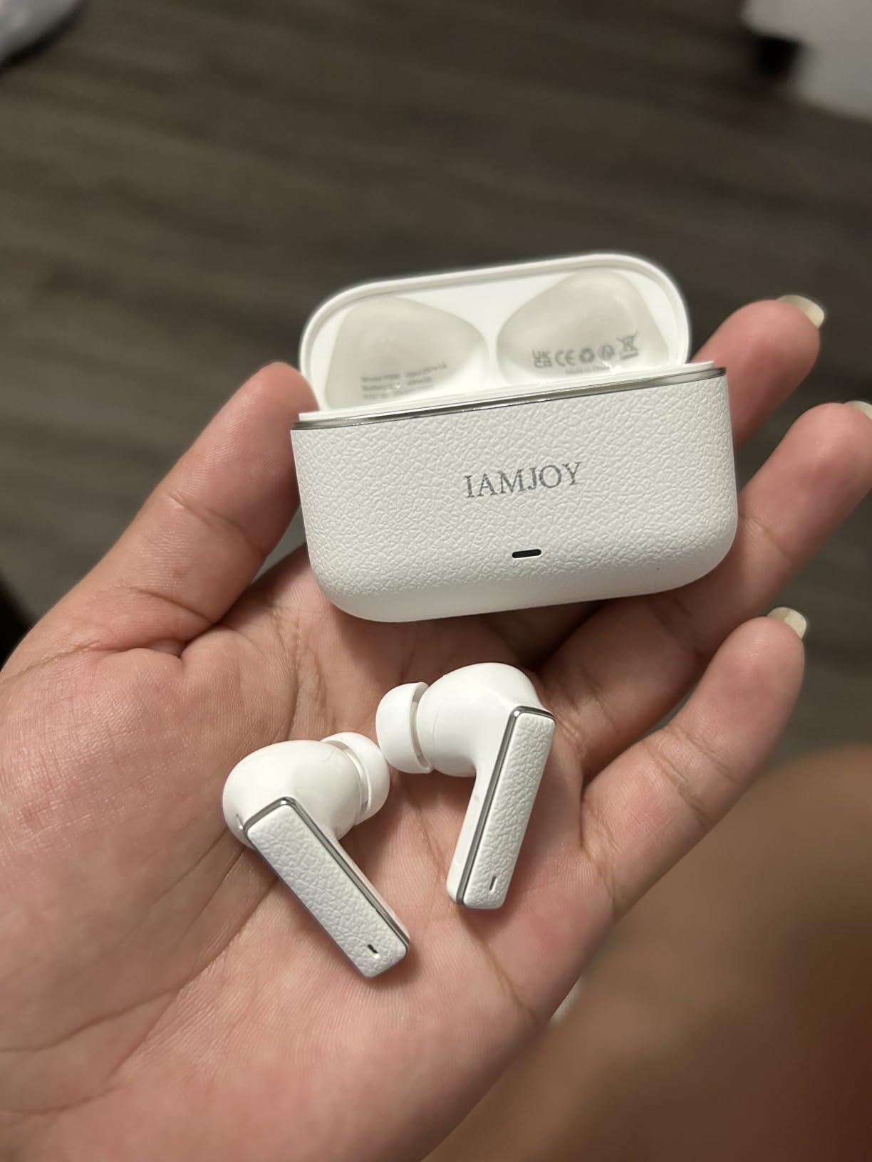 IAMJOY AI Translation Earbuds, 163 Language Two-Way Translator Device with Bluetooth and APP Built-in 6 Mics, 42dB Hybrid Noise Cancelling Language Translator Earbuds, Black customer photo 2