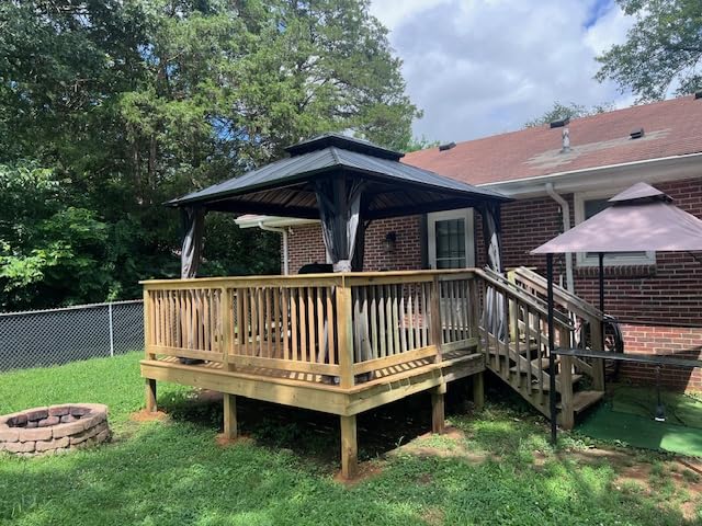 Aoxun 10x12 Gazebo Hardtop Gazebo with Double Galvanized Steel Roof Outdoor Pavilion with Breathable Netting and Privacy Curtain for Backyard (Gray) customer photo 2
