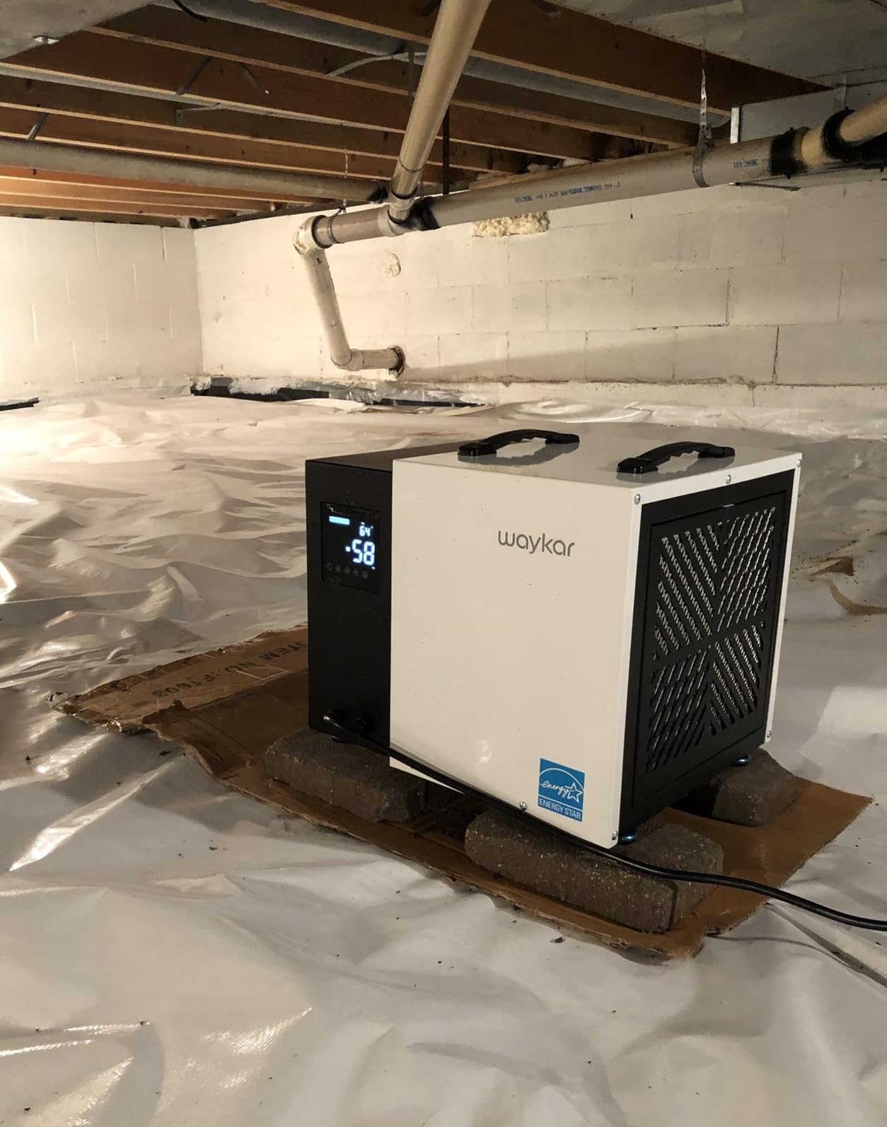 Waykar 125 Pint Crawl Space Dehumidifier with Pump and Drain Hose for commercial, Basements, and Water Damage Unit for Spaces up to 6500 Square Feet, Smart Humidity Control - 5-Year Quality Coverage customer photo 2