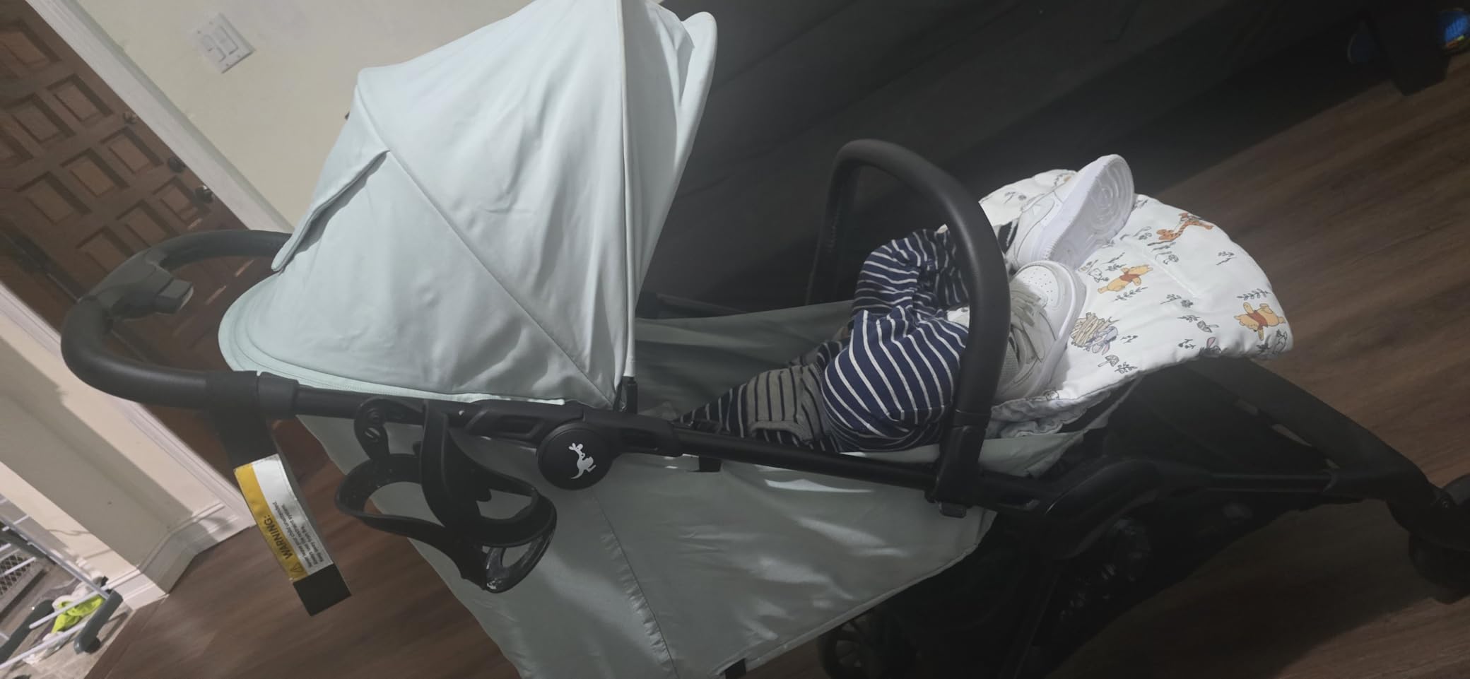 BabbleRoo Hoplite Compact Stroller - Lightweight Travel Stroller for Airplane (12.3 lbs), from Birth to 55 lbs, Easy Fold, PU Wheels, Alloy Frame, Near-Flat Recline, Cup Holder, Baby Stroller customer photo 1