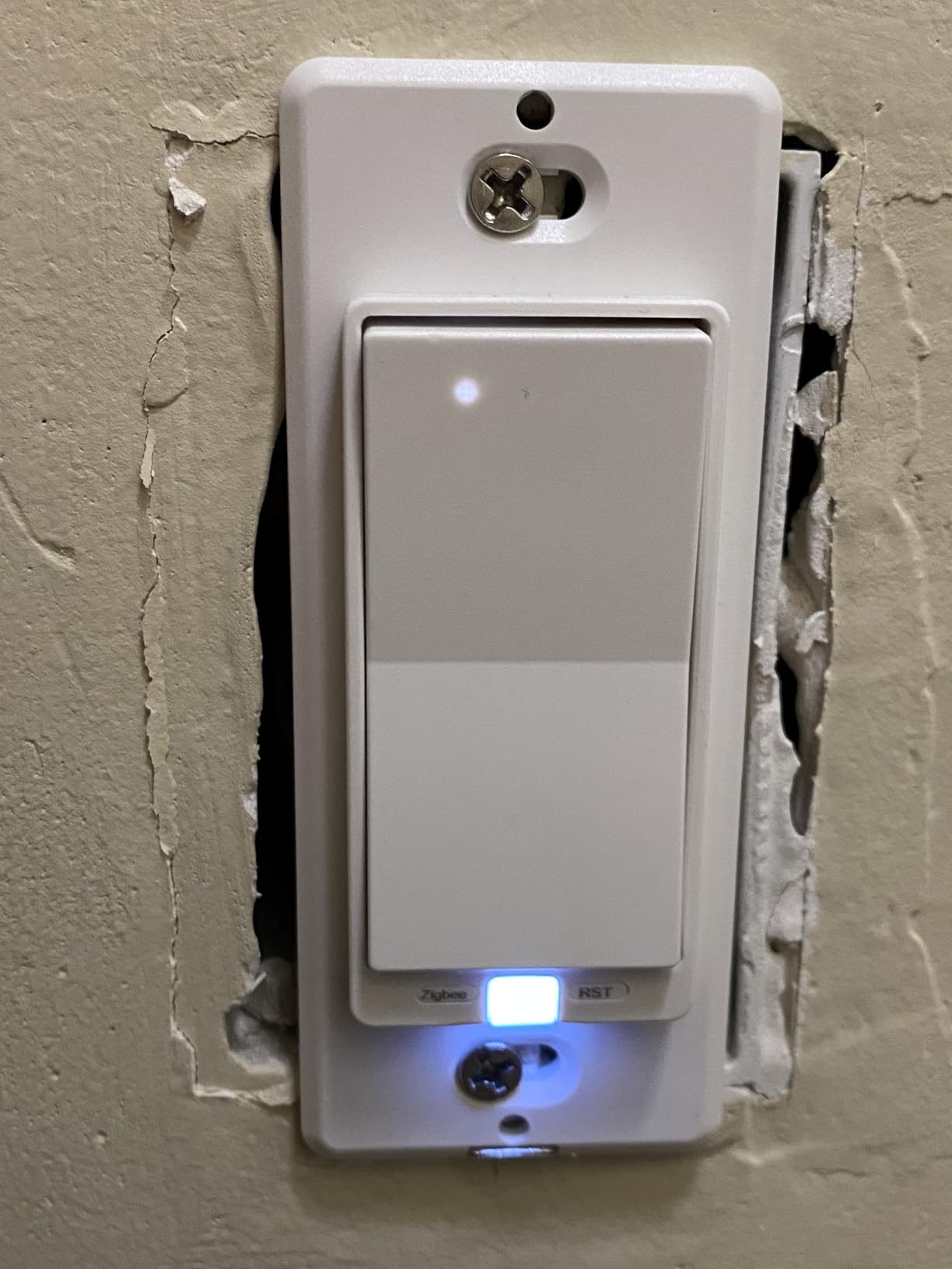 Zigbee Smart Switch no Neutral Required | 1 Channel Rocker Paddle Smart Light Switch Compatible with Alexa, SmartThings and Work with Google Home, Smart Home Devices, 1-Pack customer photo 1