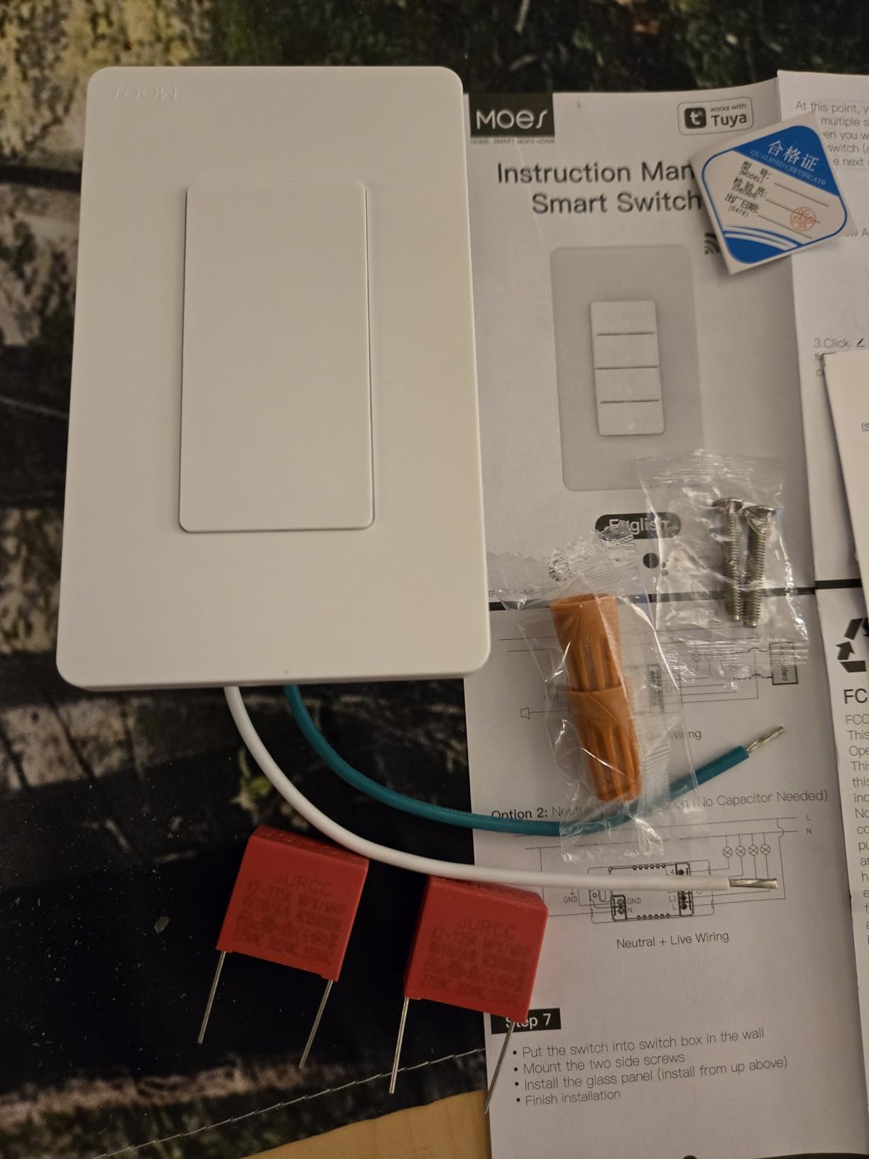 MOES WiFi Smart Light Switches, No Neutral Wire Needed, Require Capacitors, 2.4GHz Single Pole Switch, Compatible with Alexa Google Assistant customer photo 1