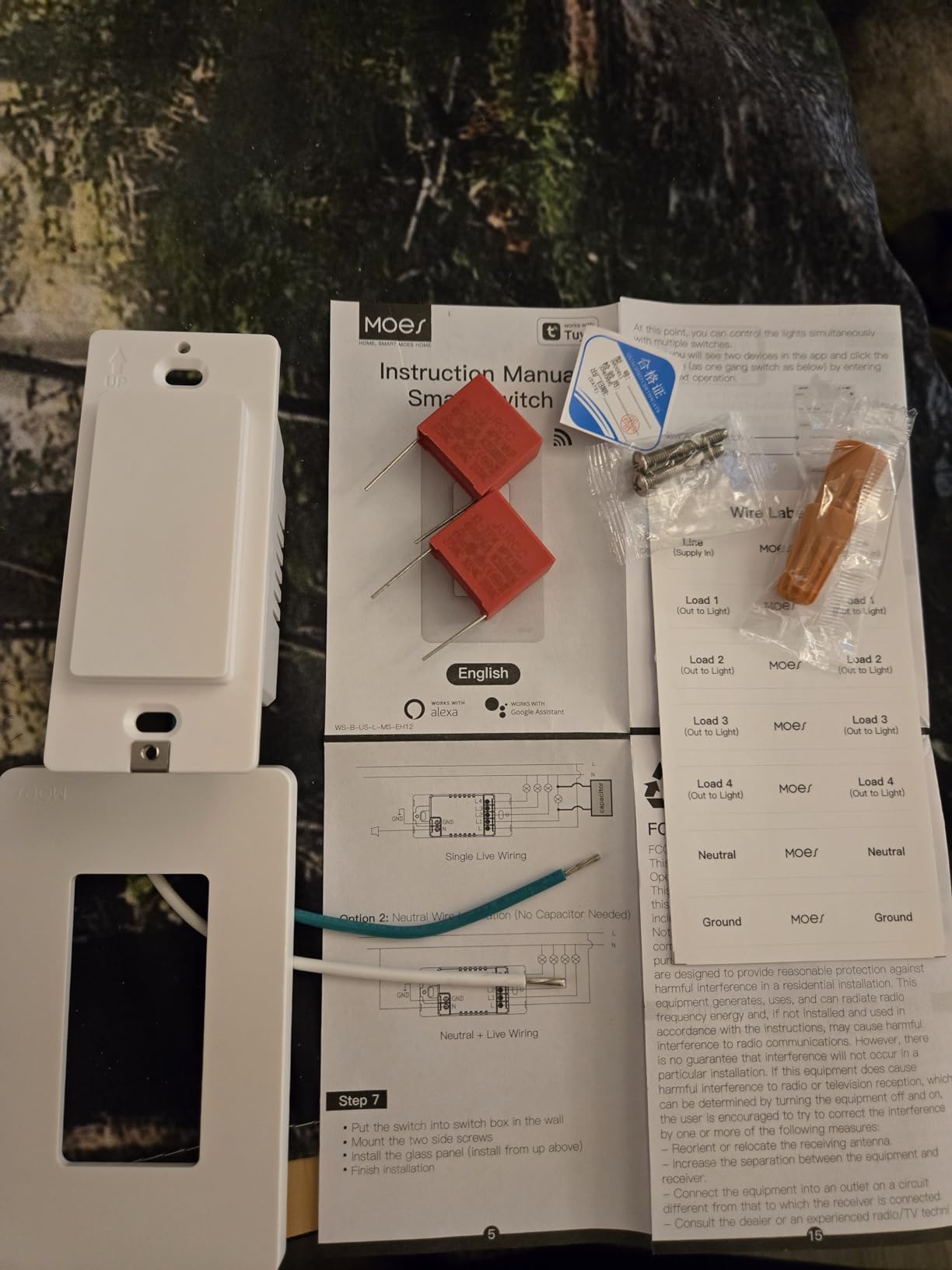 MOES WiFi Smart Light Switches, No Neutral Wire Needed, Require Capacitors, 2.4GHz Single Pole Switch, Compatible with Alexa Google Assistant customer photo 2