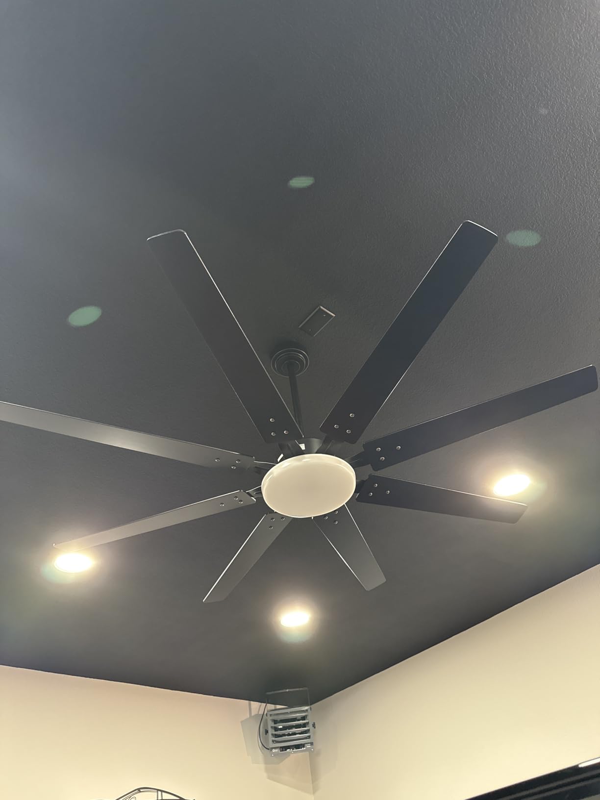 72 inch Ceiling Fans with Lights, Large Ceiling Fan with Light and Remote Control, Dimmable, 3CCT, Quiet, Black Modern Ceiling fan For Living Room, Bedroom, Kitchen, Patio, Farmhouse, Indoor/Outdoor customer photo 1