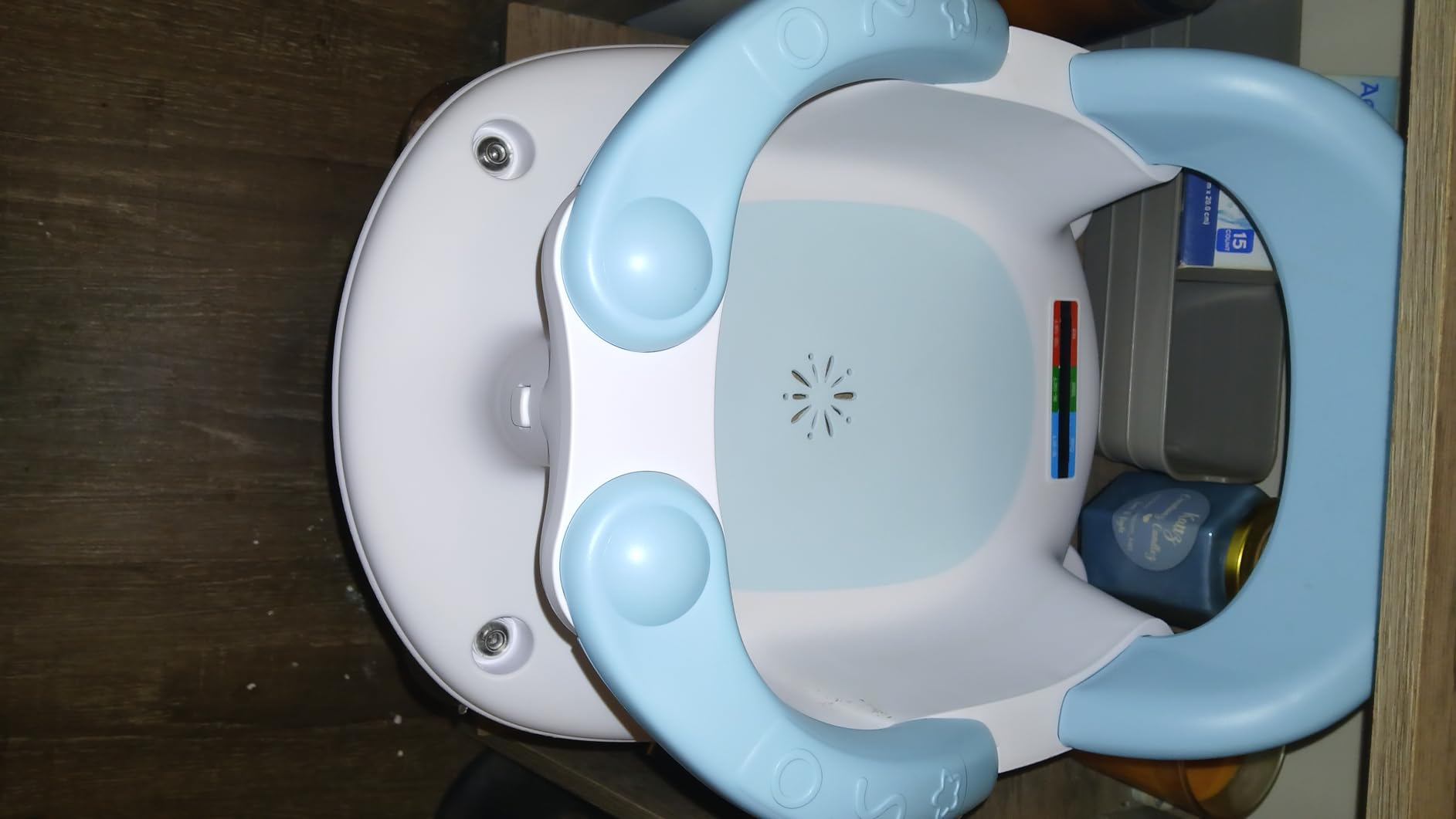 Baby Bath seat for Babies 6 Months & up, 360° Stable Toddler Bath Chair with one-Touch Button, Back Hollow Design, Water Temperature Card & 4 Suction Cups for Safety customer photo 1
