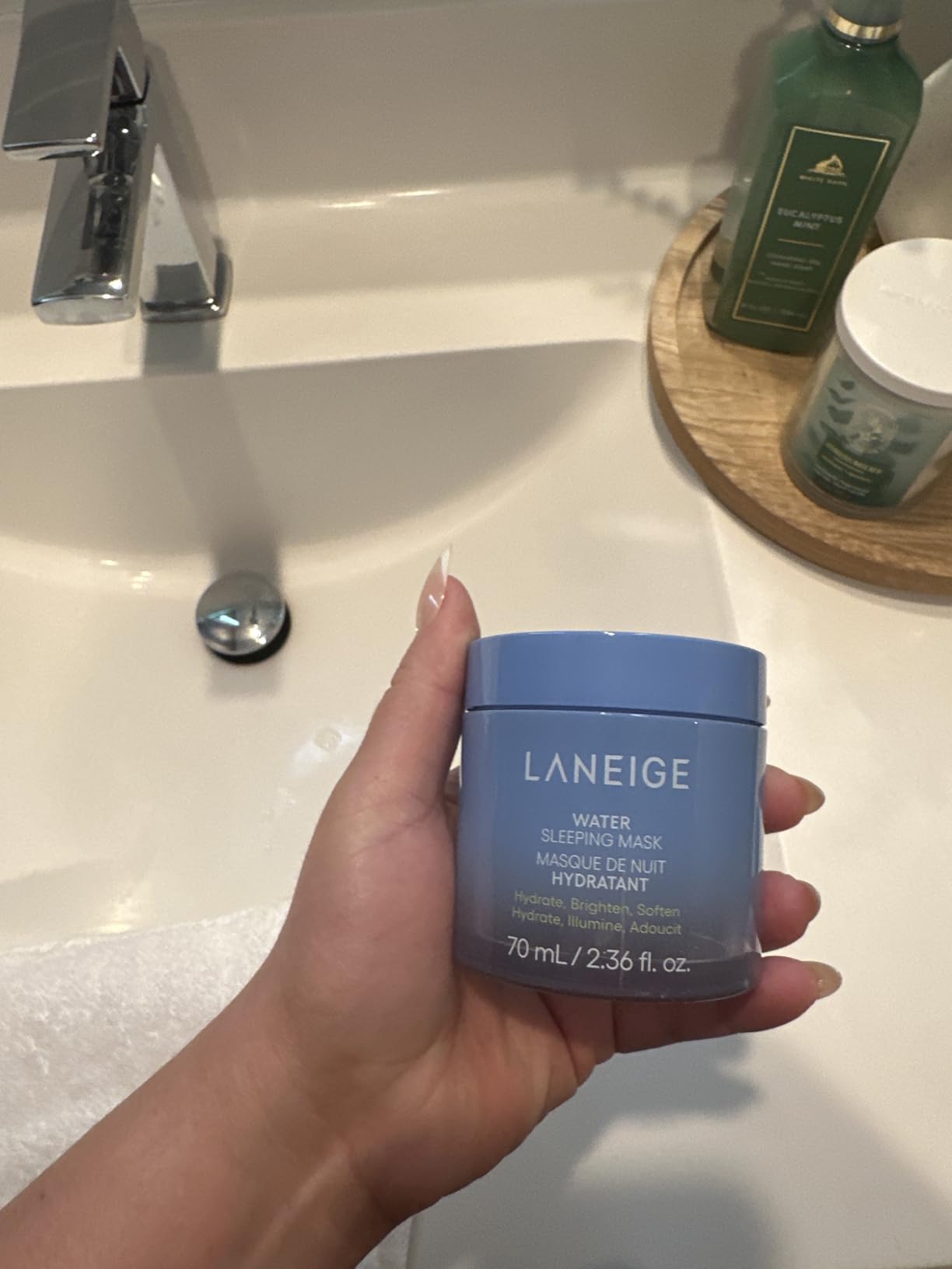 LANEIGE Water Sleeping Mask: Hydrating Korean Overnight Mask with Squalane & Probiotic-Derived Complex, for Bright, Glowing Skin & Barrier Support customer photo 1