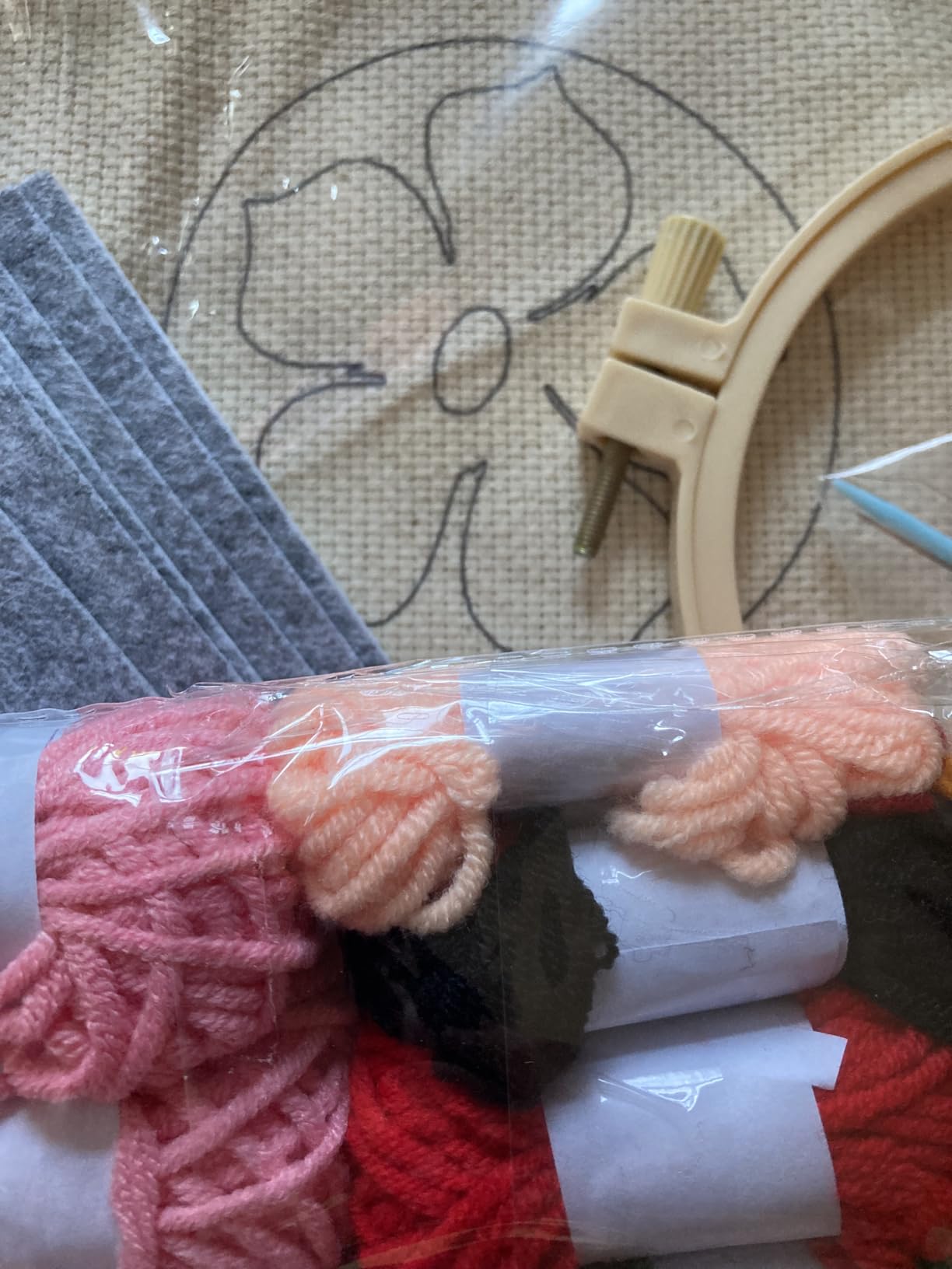 Punch Needle Kit for Beginners Adults Kids, 6 Pattern Embroidery Punch Needle Kits, Easy Needle Punch Embroidery DIY Kit Set Tufted Rug Punch Decoration with Patterns, Tools, Yarns, Hoop, Instruction customer photo 2