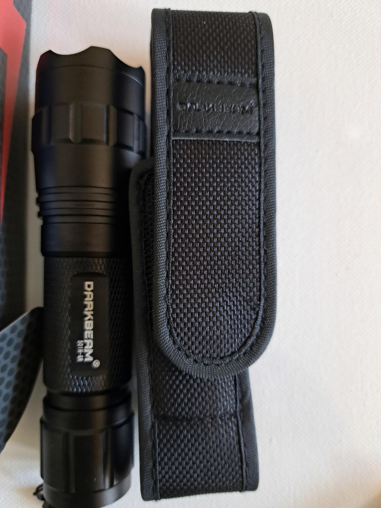DARKBEAM Red Light LED Flashlight Tactical USB Rechargeable Stepless Dimming, Flood/Spot Portable Handheld Redlight for Night Hunting, Camping, Observation, Fishing, Astronomy, Rescue, Stargazin customer photo 1