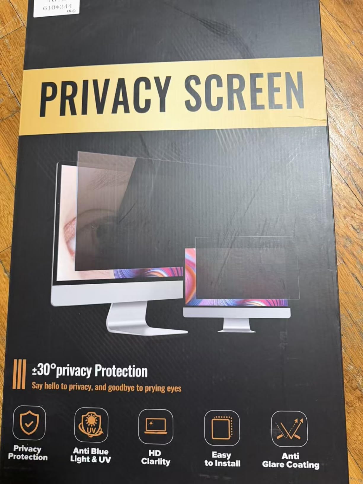Magnetic 24 Inch Privacy Screen for Computer Monitor 16:9 Aspect Ratio, Hanging Removable Anti-Blue/Glare Protector Film, Anti Spy Desktop Security Private Filter customer photo 1