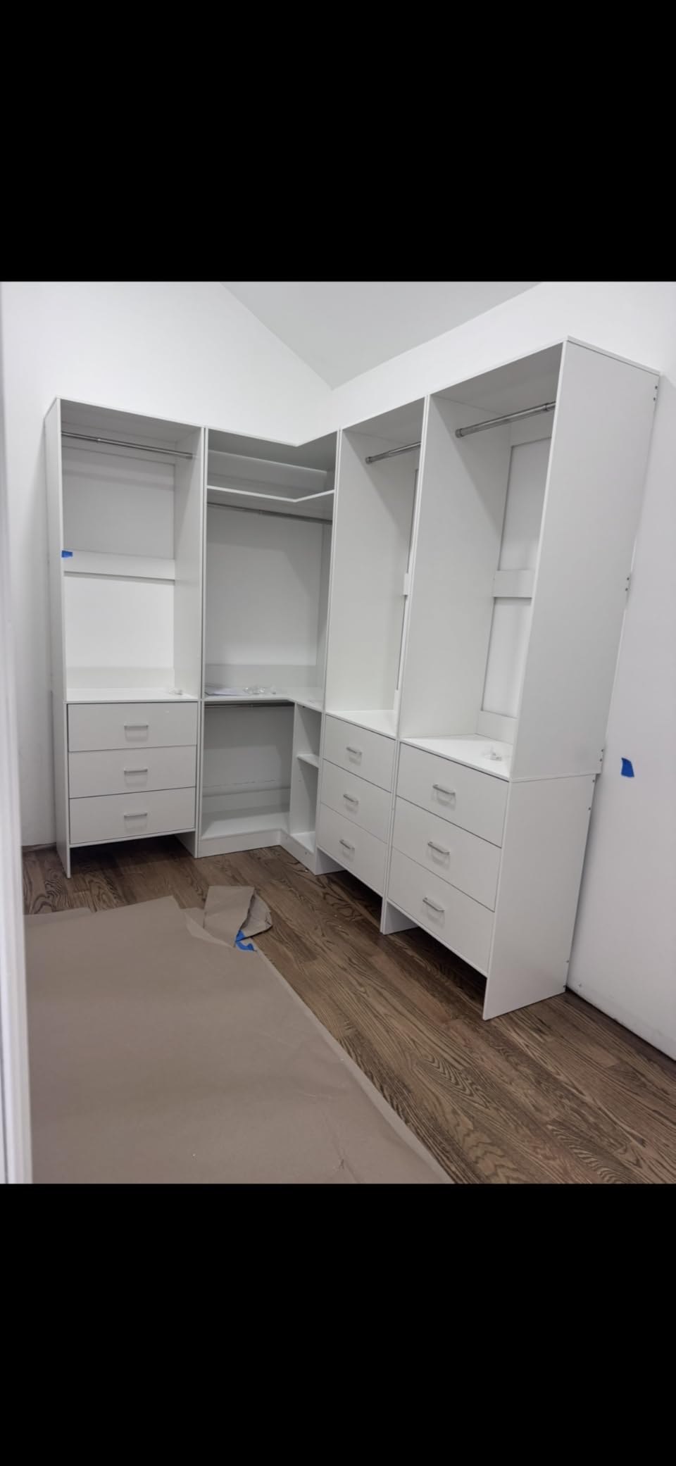 Aheaplus Closet System Closet Organizer, Wood Closets Organizer System, Walk-in Closet or Wardrobe, Clothes Rack with Hanging Rods, 8FT Closets, Set of 4, White customer photo 1