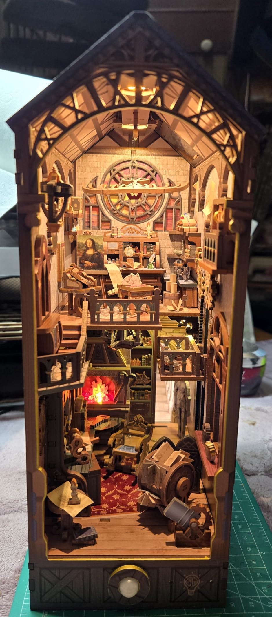 Tonecheer DIY Book Nook Kit for Adults, 3D Wooden Puzzle Music Booknook Miniature Dollhouse, Fairy Tale Bookend Bookshelf Decor with Dust Cover and LED Lights Gifts (Beast and Beauty) customer photo 2