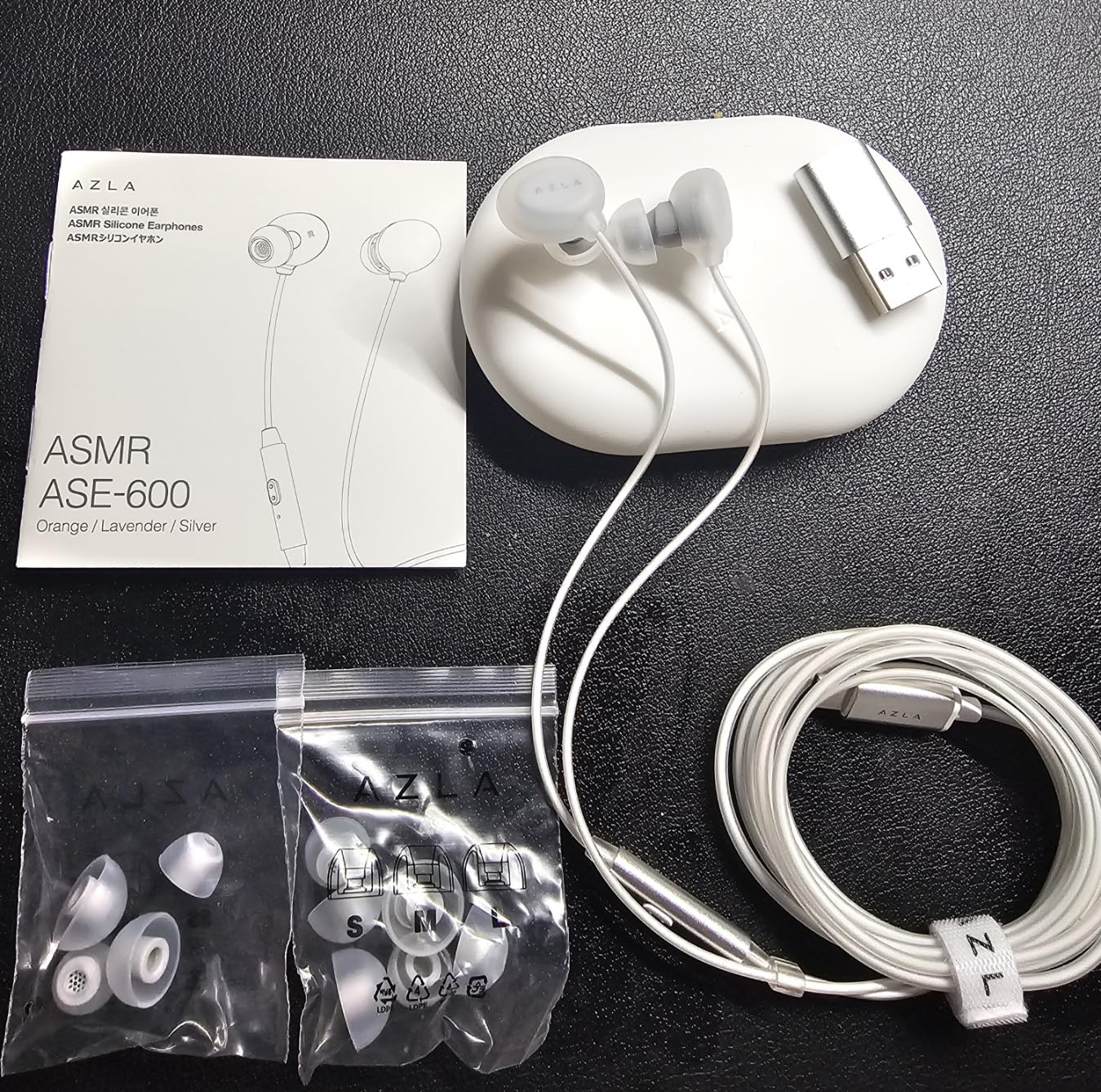AZLA ASE-600 ASMR Wired Earbuds with Microphone - Soft Silicone Earphones, Comfortable in-Ear Headphones, USB-C Wired Earbuds for Long Listening (Silver) customer photo 2
