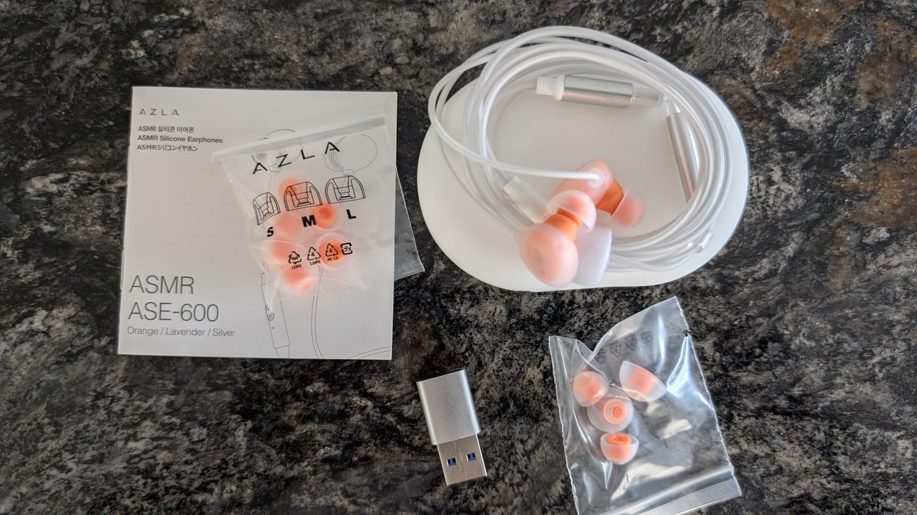 AZLA ASE-600 ASMR Wired Earbuds with Microphone - Soft Silicone Earphones, USB-C Wired Earbuds for Long Listening (Orange) customer photo 2
