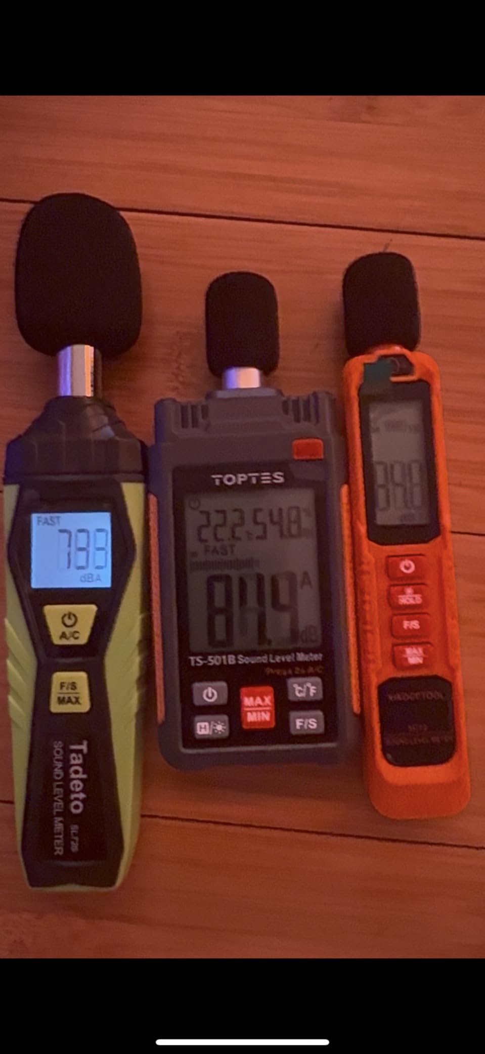 Decibel Meter, XIAOCETOOL, Noise Decibel Reader, Sound Level Meter - Range 30-130dB, Max/Min, A-Weighted, with Backlit LCD Screen, Data Hold, Fast/Slow, for Home, Outdoor & Noisy Neighbors customer photo 2