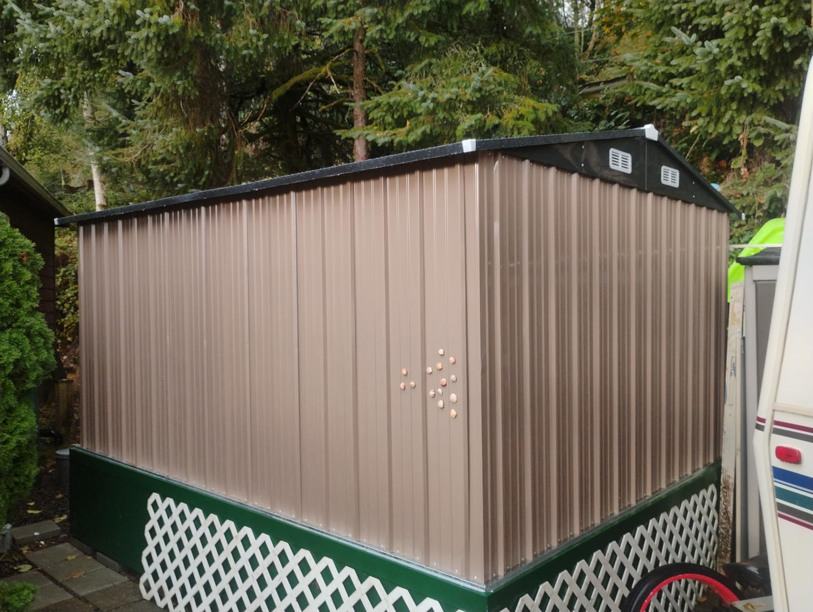 Aoxun 10 x 12FT Outdoor Storage Shed with Double Hinged Large Door Utility Garden Shed with Lockable Door & Sloped Roof customer photo 2