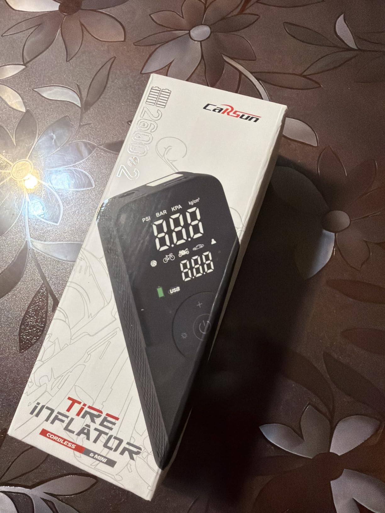 Custom for Tesla Tire Inflator Portable, 150 PSI 4X Faster Cordless Digital Air Compressor with Auto Shutoff, Dual Pressure Gauge & LED Light for Tesla Model 3 Y S X Accessories customer photo 1