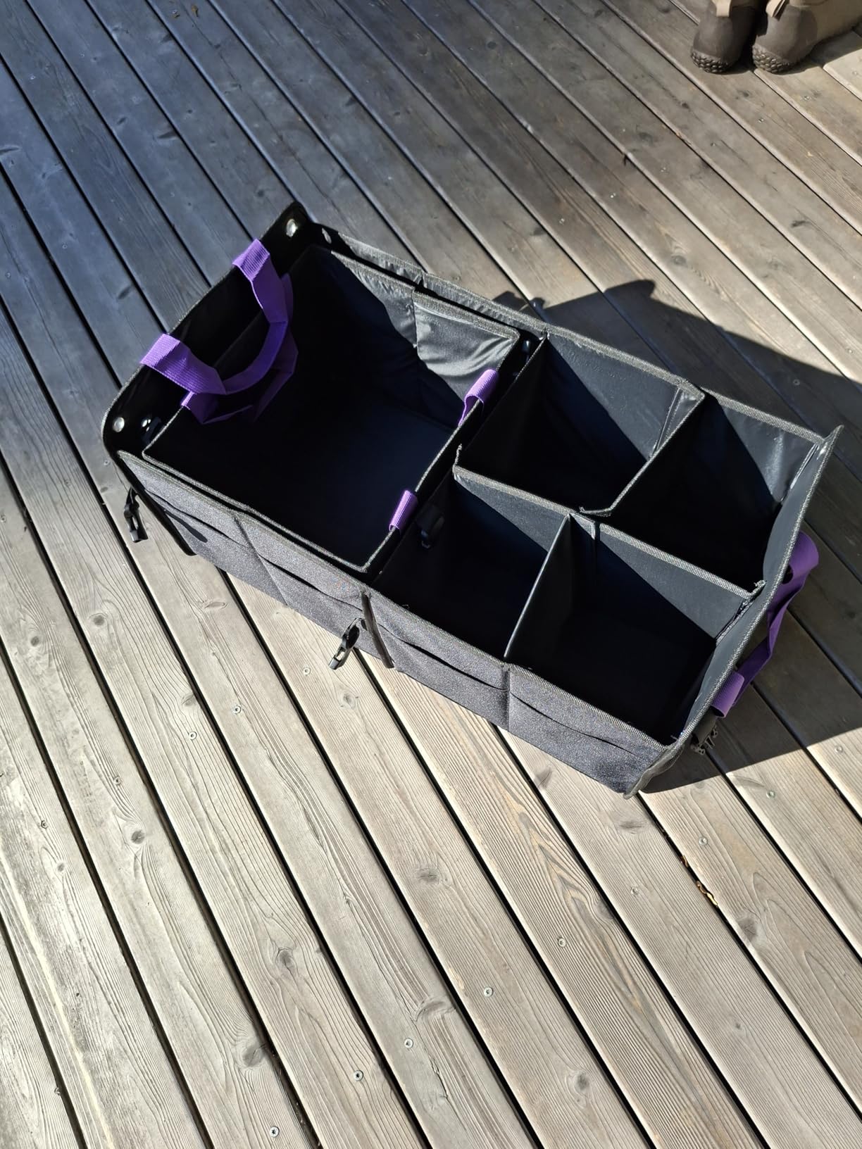 SugarFox Car Trunk Organizer SUV, 84L SUV Trunk Organizer - Waterproof Foldable Modular Trunk Organizer with Mesh Pockets, Non-Slip Base, Black - M313 customer photo 1