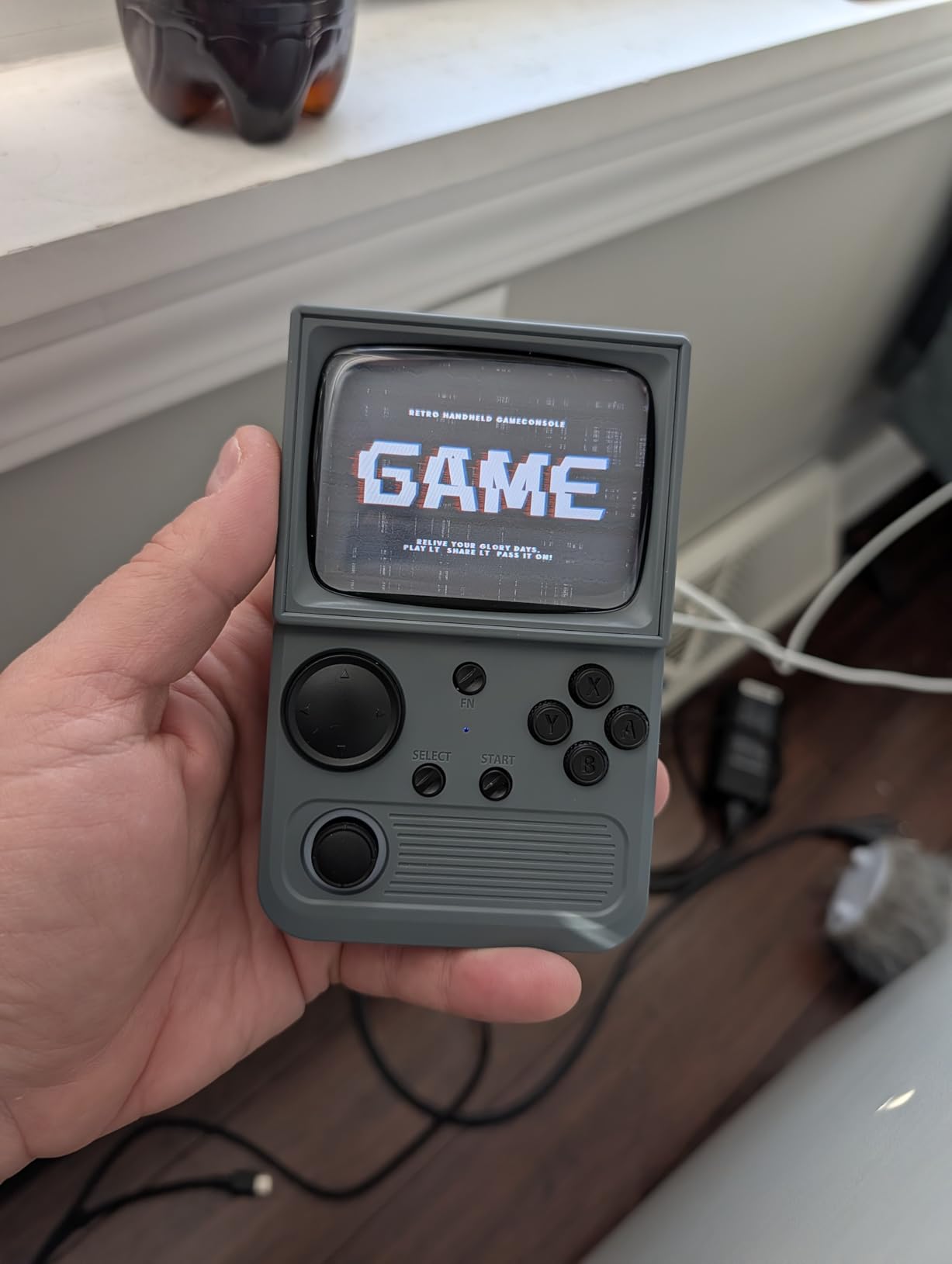 R36T Retro Gaming Console, 3.5''IPS Screen CRT-Inspired, Handheld Game Console 64GB with 18000+ Classic Games Supports WiFi Networked Fighting and OTG, 3500mAh Battery, with Portable Case(Grey 64GB) customer photo 1