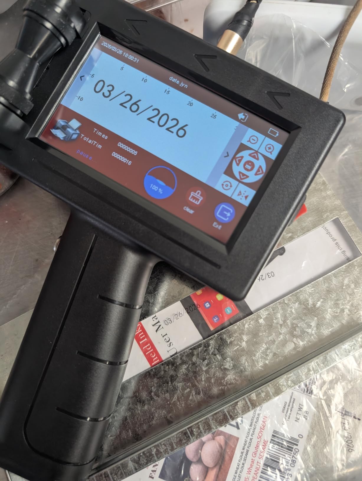 A1 Handheld Inkjet Printer Gun,0.5 Inch Portable Handheld Ink jet Printer Gun with 42ml Quick-Drying Ink Inkjet Coding Machine for Expiry Date/Batch Number/Text/Logo/QR Code/Barcode/Serial Number customer photo 1
