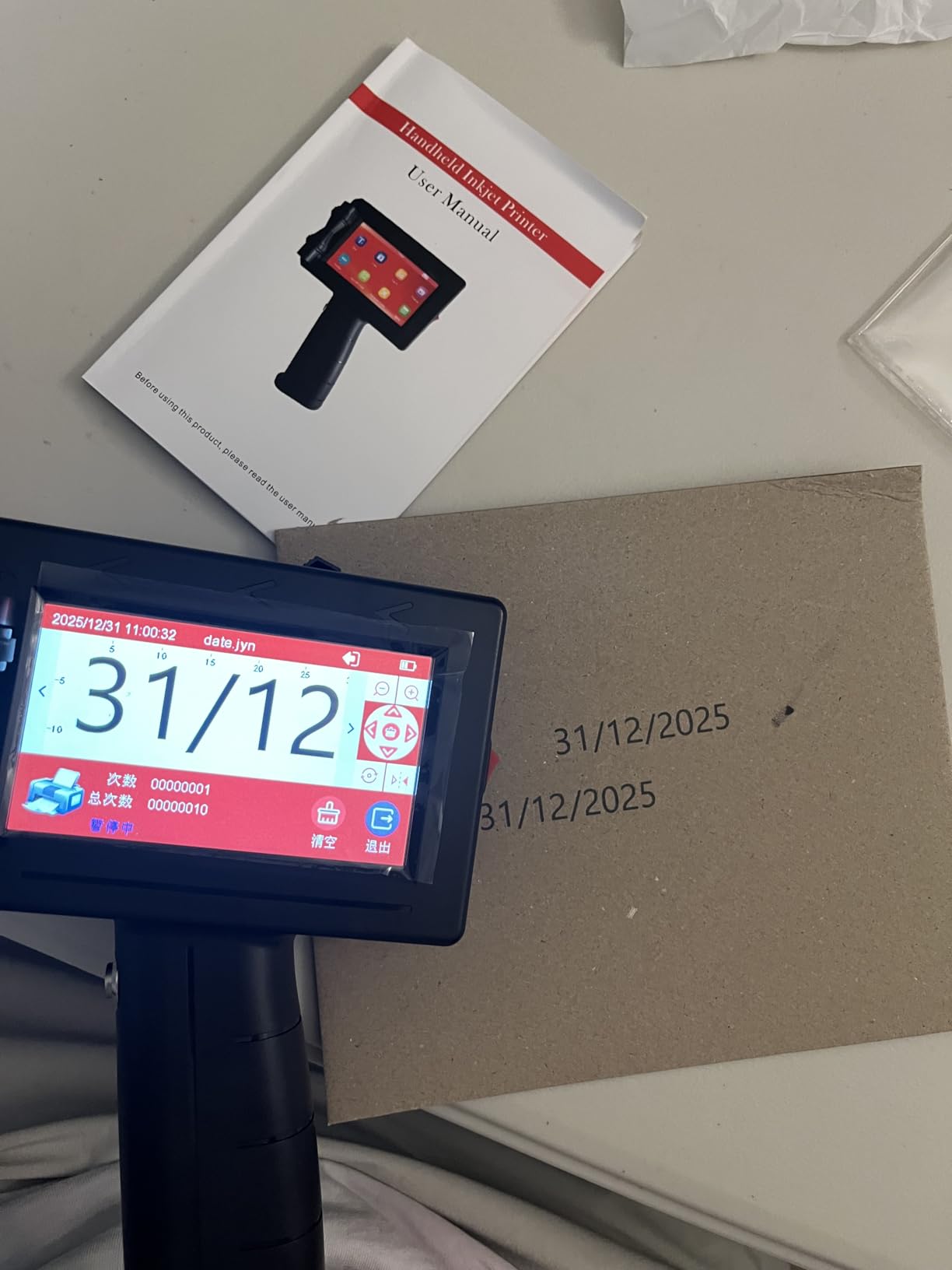 A1 Handheld Inkjet Printer Gun,0.5 Inch Portable Handheld Ink jet Printer Gun with 42ml Quick-Drying Ink Inkjet Coding Machine for Expiry Date/Batch Number/Text/Logo/QR Code/Barcode/Serial Number customer photo 2