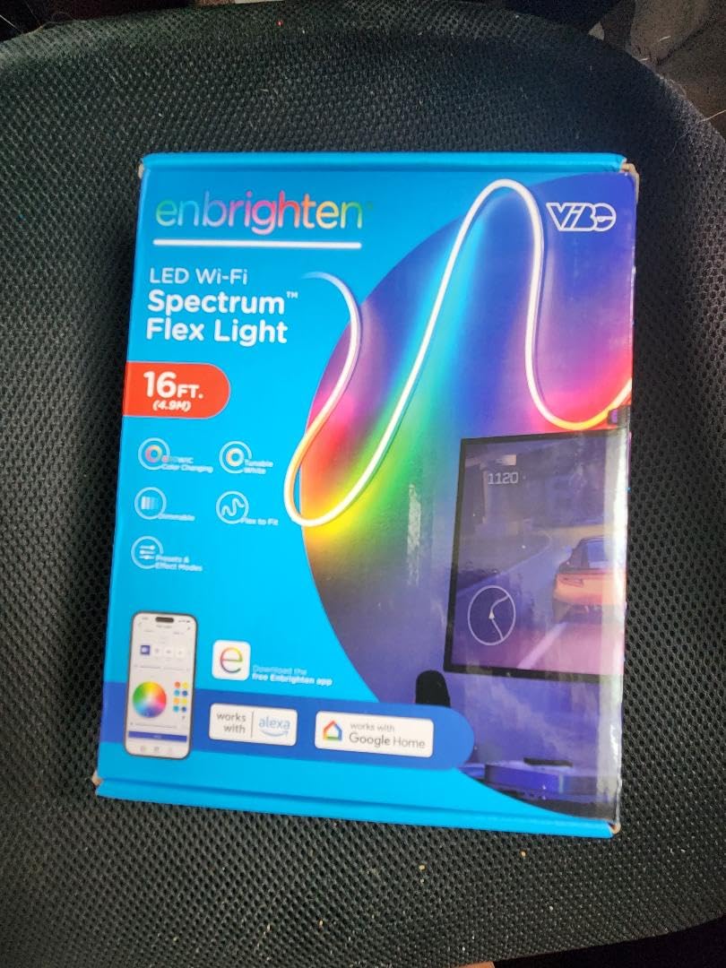 Enbrighten Vibe Spectrum LED Neon Rope Lights, Indoor Smart Light, Color Changing RGBWIC LEDs for Bedroom with Tunable White, Alexa & Google Home Compatible, 16ft, White 83254 customer photo 1