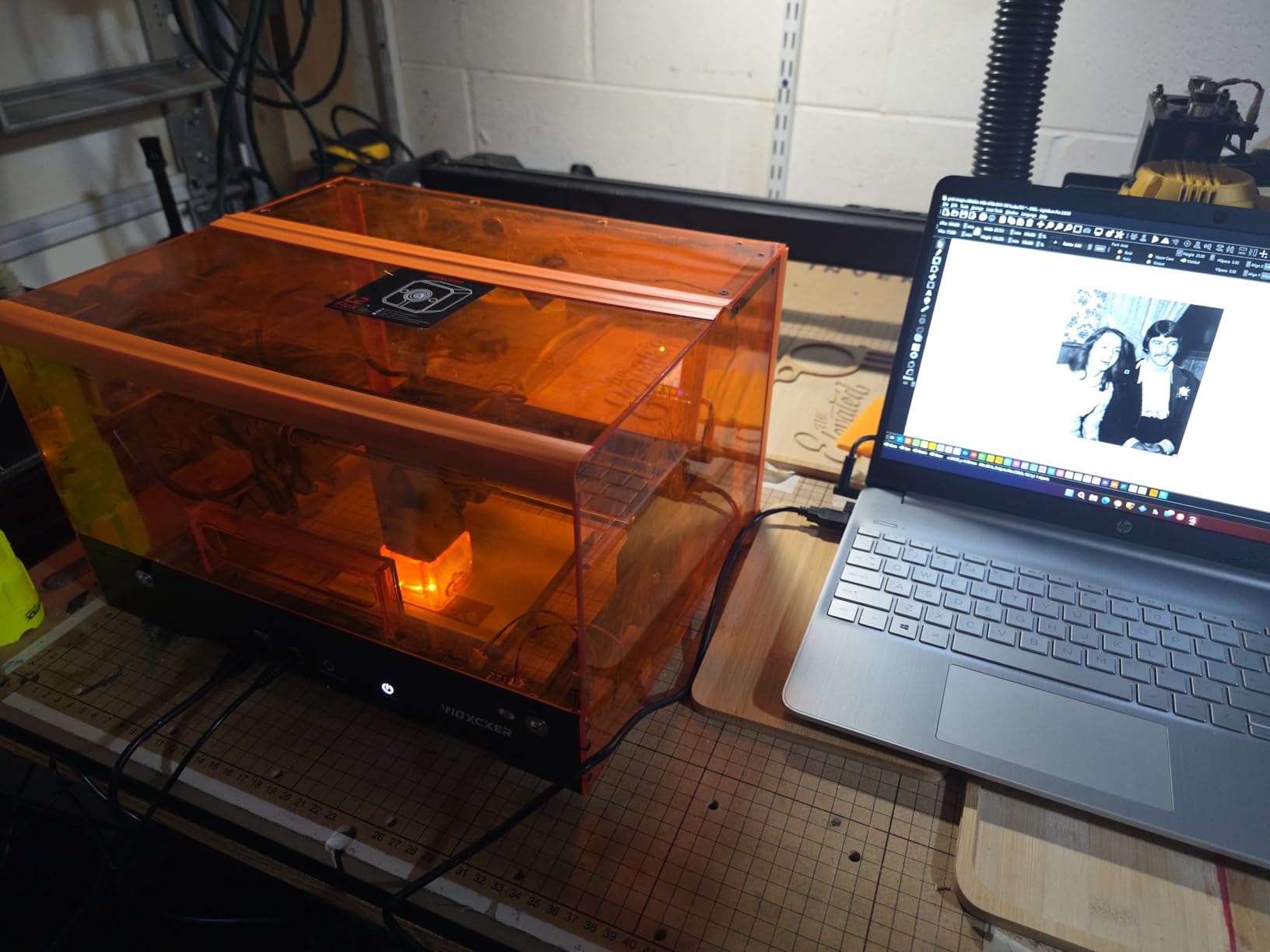 Laser Engraving Machine for Beginners, Woxcker L2 Flex 5W Enclosure Pre-Assemble Laser Engraver 0.01mm High Precision for Coated Metal, Wood, Acrylic, Leather, Glass (Class 1 Output 5000mW) customer photo 1