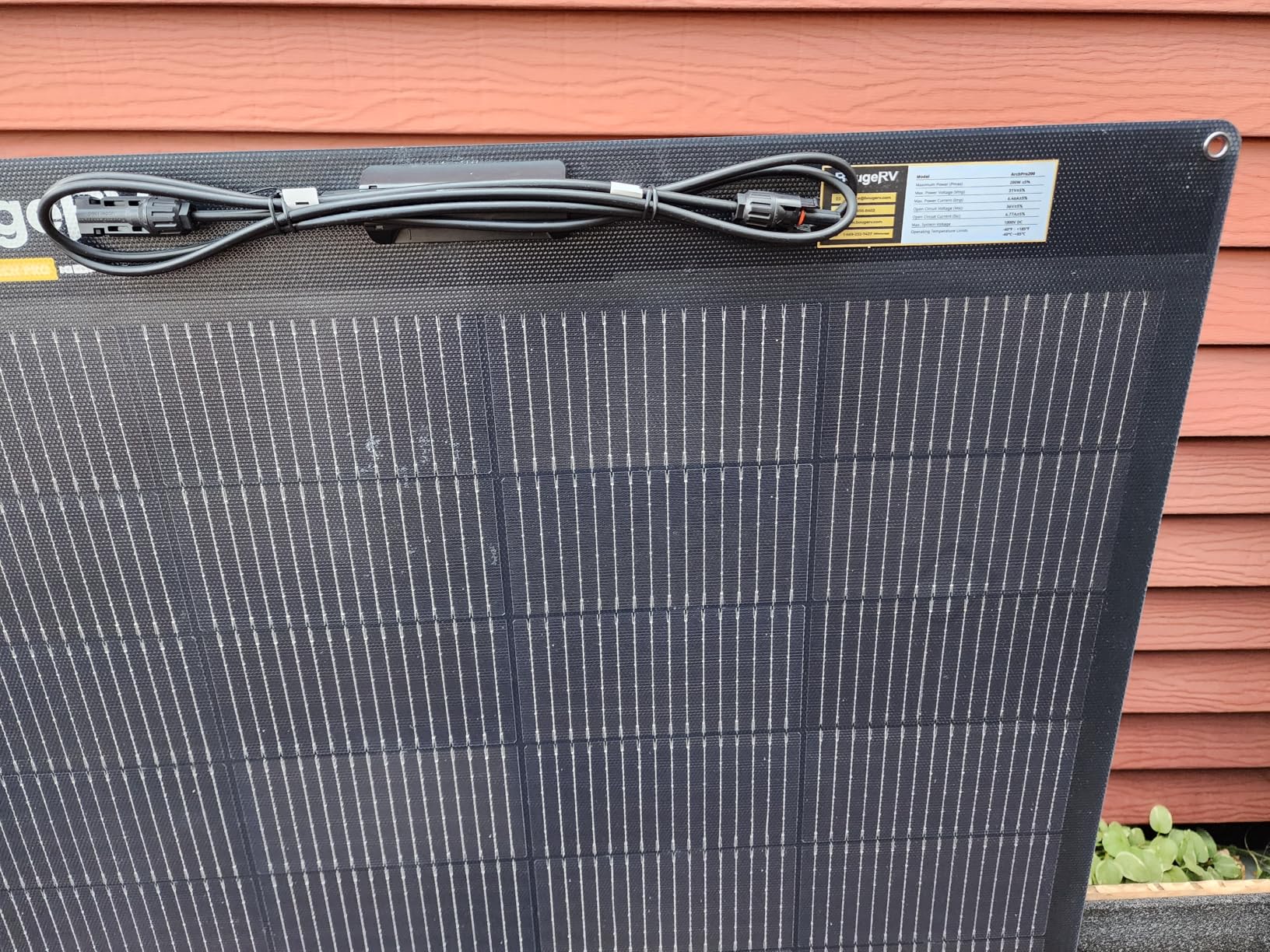 BougeRV Arch Pro 100 Watts Anti-Shading N-Type Fiberglass Flexible Solar Panel, Portable 24 Volts 16BB Mono Cell 25% High-Efficiency, Compact for RV Camping Home Boat Marine Curve Surface Black customer photo 1