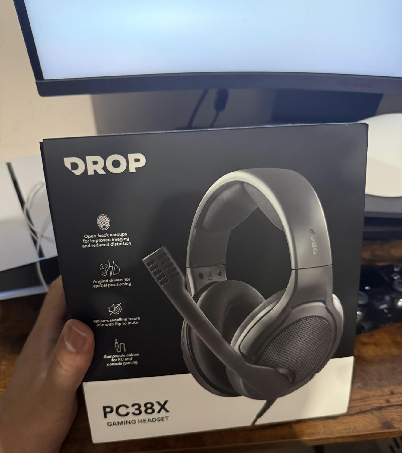 PC38X Gaming Headset - Open-Back Over-Ear Design with Noise-Cancelling Mic, Velour Earpads - Compatible with PC, PS5, PS4, Xbox, Switch, Mobile - Black customer photo 1