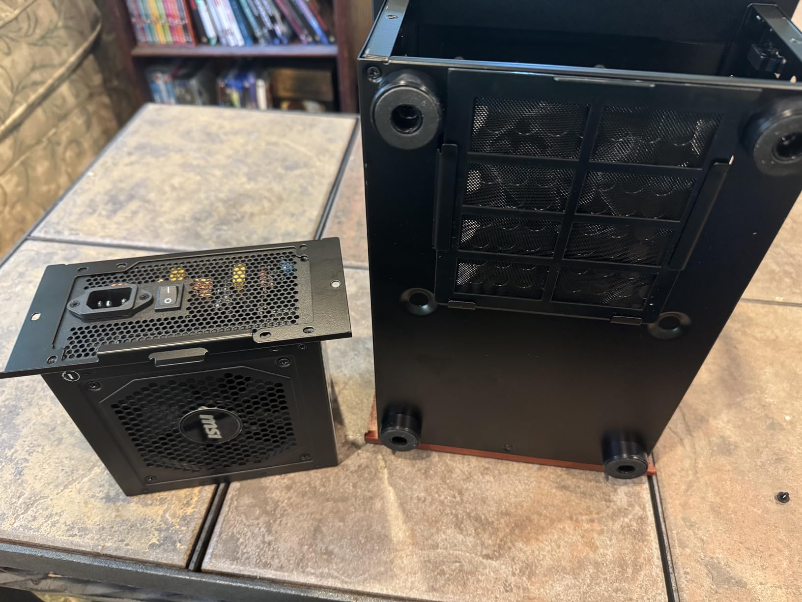 JONSBO T7 Black Micro ATX PC Case, Aluminum Chassis, with Multifunctional Handle, Solid Wood Veneer Desktop Computer Case, MB:MicroATX/ITX,GPU 280mm,PSU ATX 220mm,Place on The Left Black customer photo 1
