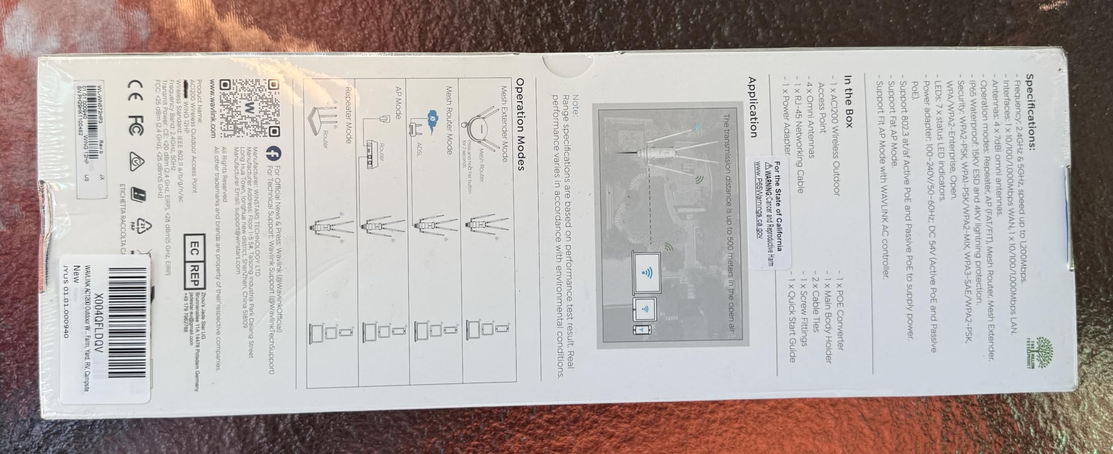 AC1200 Outdoor WiFi Range Extender, WAVLINK Weatherproof Outdoor Access Point with POE customer photo 1