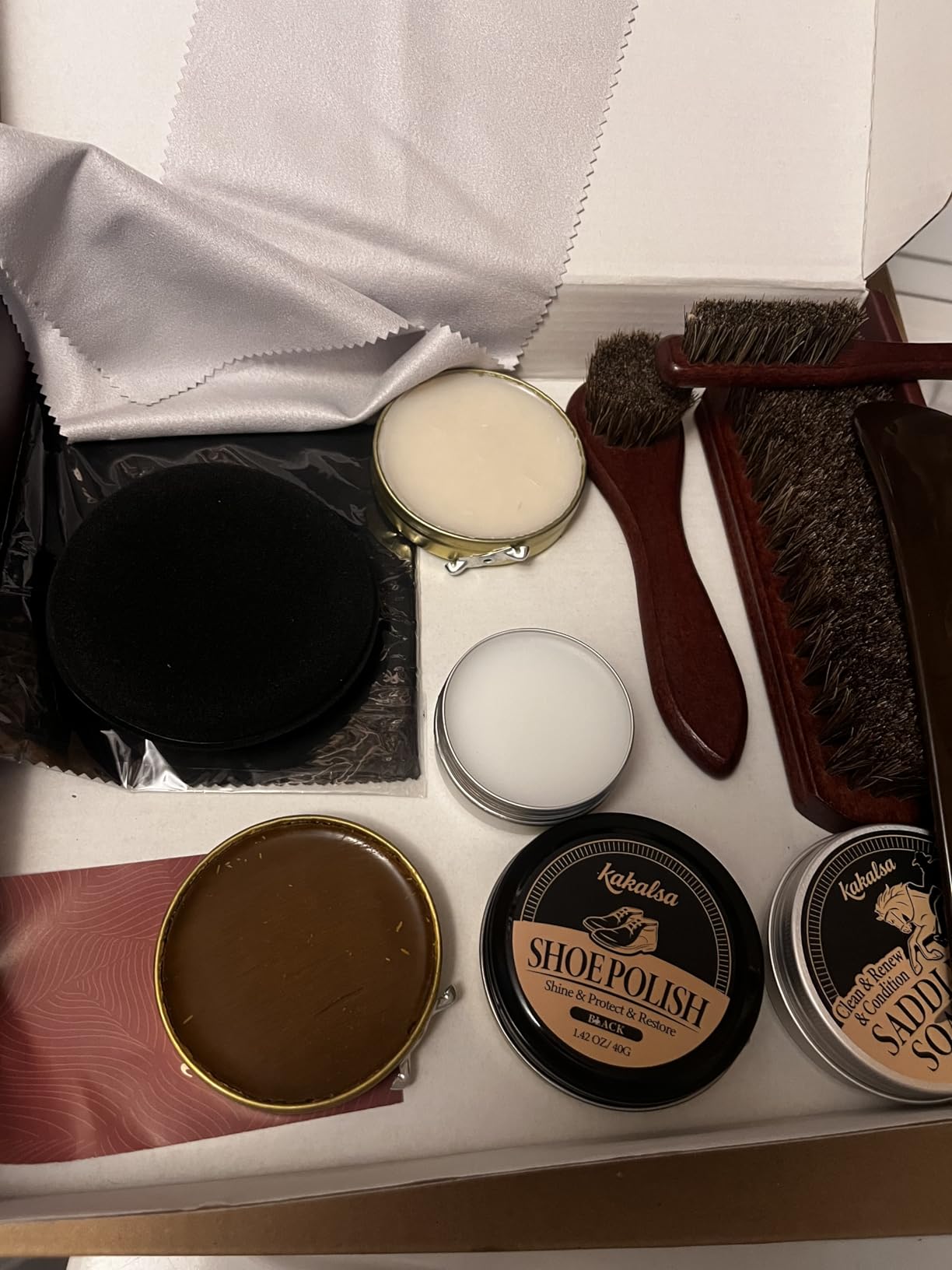 Shoe Shine Kit, Mens Gifts Ideas - 15PCS Shoe Polish Kit with Saddle Soap, Mink Oil, 3 Shoe Polishes, 3 Shoe Brushes and more customer photo 2