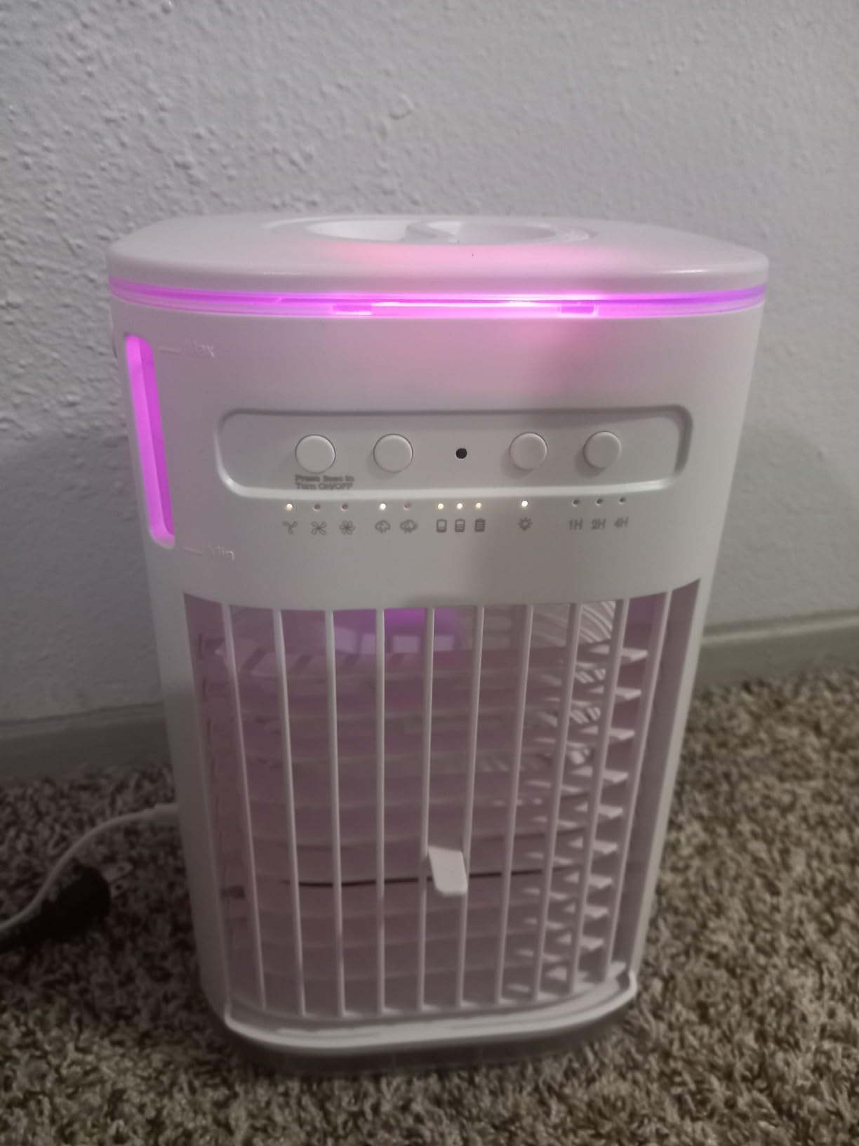 Mini Air Conditioner, Rechargeable Built-in Battery, Portable Evaporative Air Cooler w/Remote, 7H Auto-off, Water Tank & 2 Ice Packs & 2 Sprays, Personal Cooling Fan For Desktop Room/Outdoor, White customer photo 1