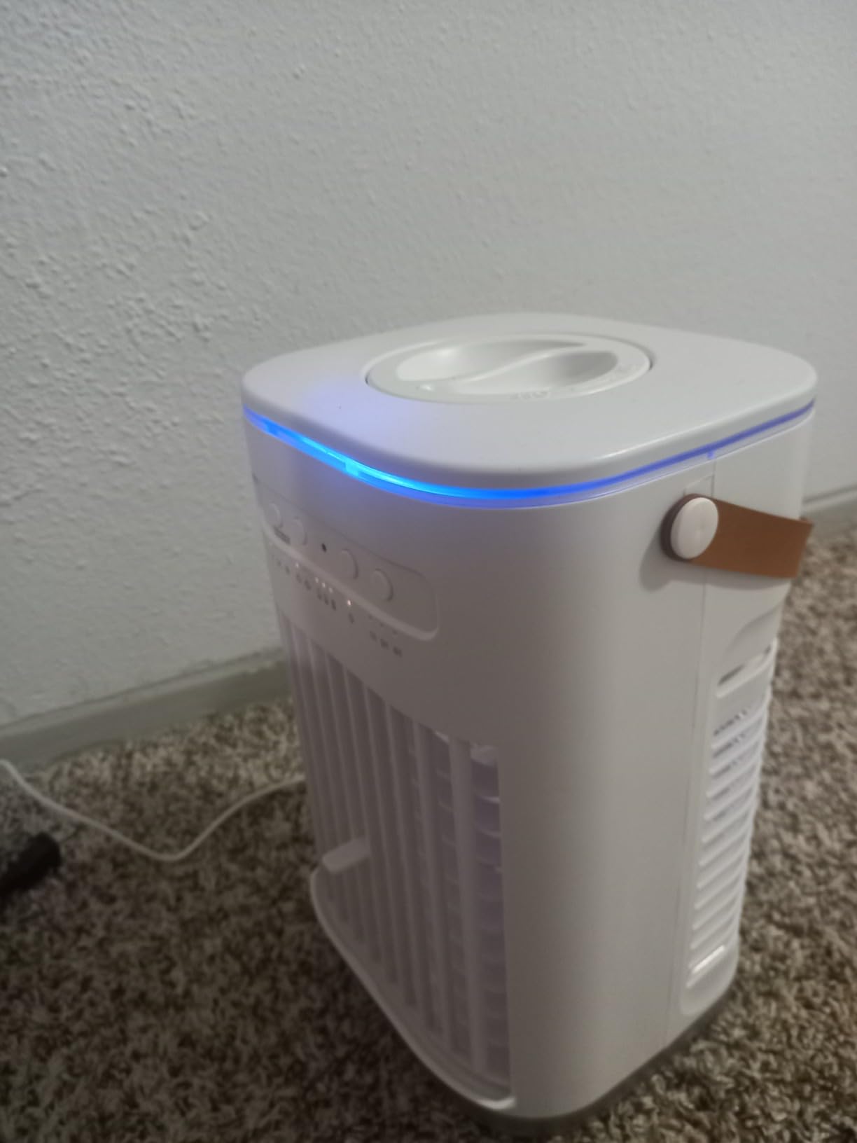 Mini Air Conditioner, Rechargeable Built-in Battery, Portable Evaporative Air Cooler w/Remote, 7H Auto-off, Water Tank & 2 Ice Packs & 2 Sprays, Personal Cooling Fan For Desktop Room/Outdoor, White customer photo 2