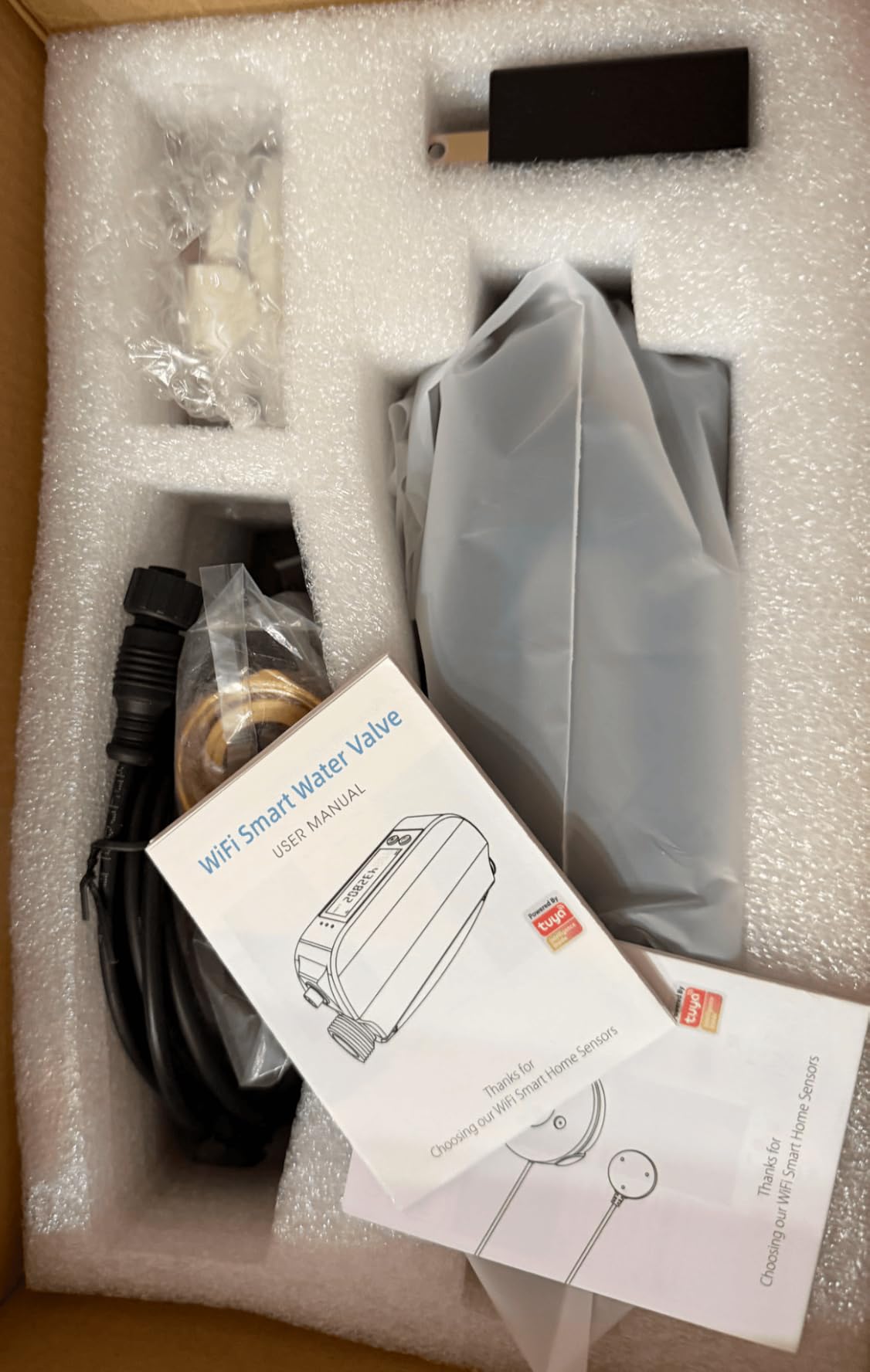 Haozee WiFi Smart Water Valve and Auto Shut-Off, Automation Scene Works with Leak Detector, Water Flow Meter, Built-in Battery, for 3/4