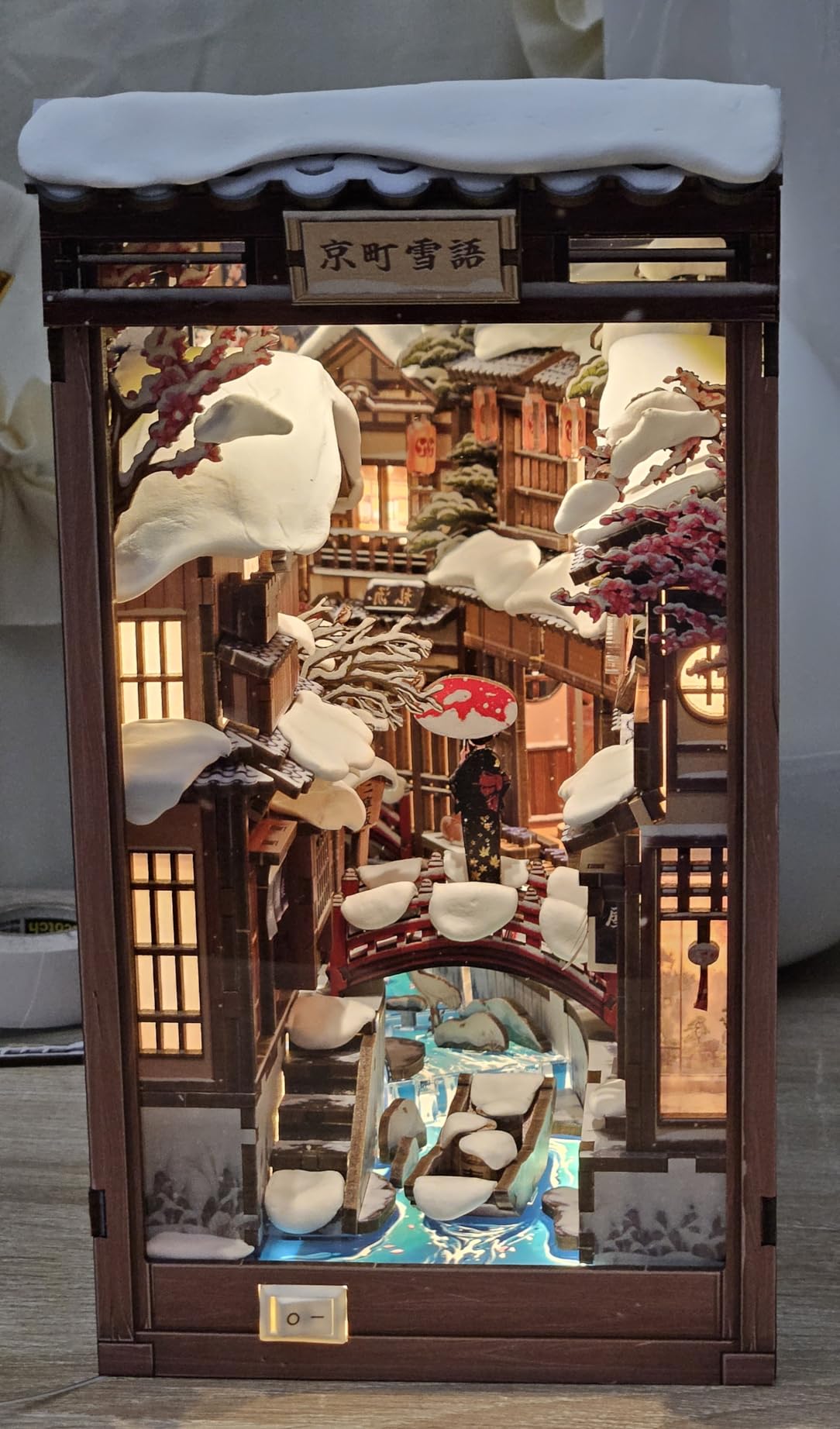 Fsolis Japanese Book Nook Kit - DIY Bookshelf Miniature Kit for Adults, Mini House Japan 3D Wooden Puzzles Adult Craft Bookish Gifts for Women Readers Book Lovers (Izaka-ya Kurosawa) customer photo 2