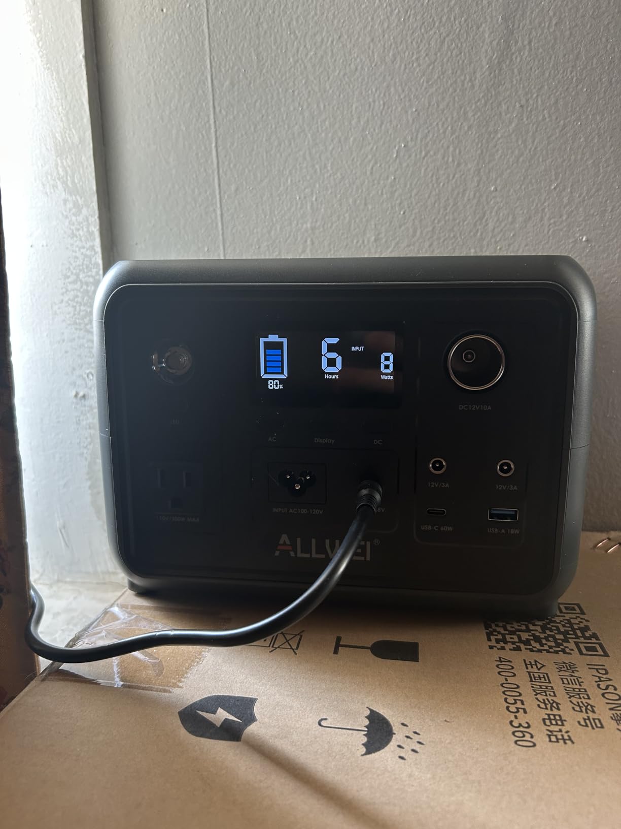 ALLWEI Portable Power Station 300W (Peak 600W) Upgraded, 256Wh LiFePO4 Battery Bank Solar-Generator with 6 Output Ports, Backup Power Supply for Camping Travel Blackout Home Use (Solar Panel Optional) customer photo 2