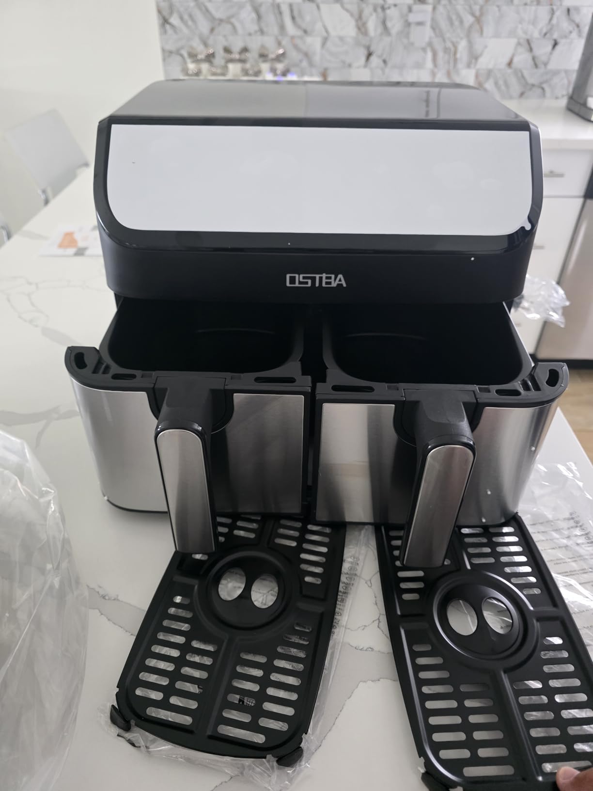 OSTBA 2.5QT Air Fryer for 1-2 People, Small Air Fryer with 6 Menu Options, Dual Knob Manual Temp & Timer, 3D Rapid Air Circulation, Nonstick & Dishwasher Safe Basket, Oil-Free Healthy Cooking customer photo 1
