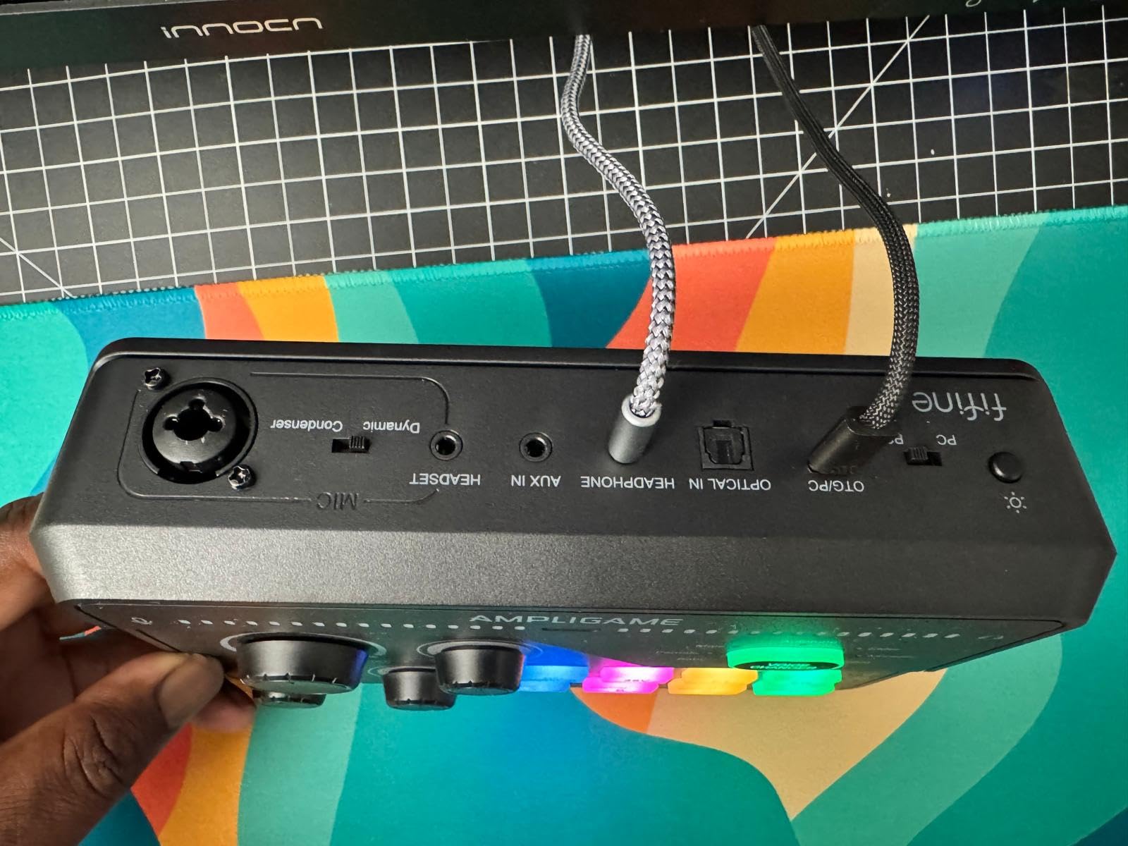 Fifine Gaming Mixer for Voice Chat and Streaming- 7.1ch Surround Sound Headphone Amp-XLR Preamp-USB Plug & Play-Voice Changer-RGB-Volume Control-3 EQ Modes Ampligame SC8 customer photo 1