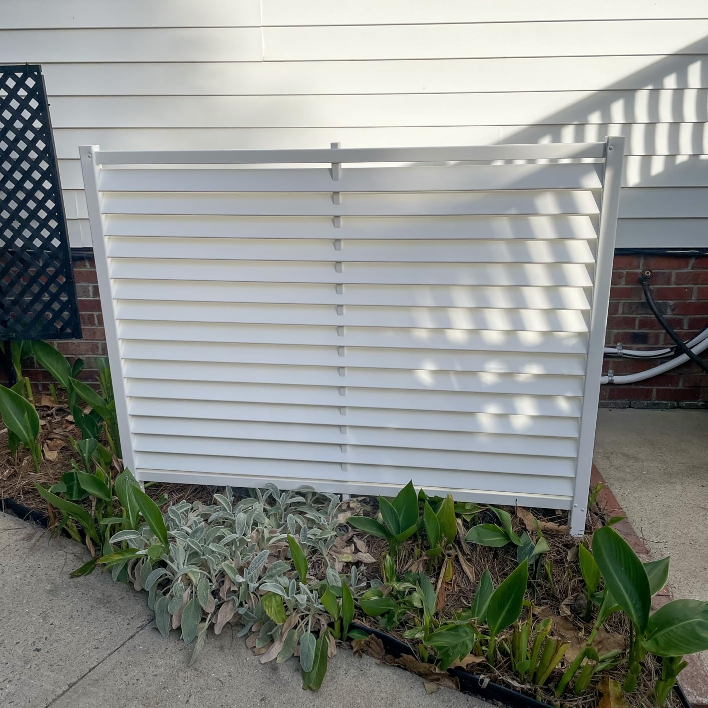4ft H x 5ft W (1 Panel) No Dig Enclo Savannah Privacy Screen, Louvered White Vinyl Fence Panel, Trash Can Hider Outdoor, AC Fence, Pool Equipment Enclosure, Privacy Fence Panels, AZ18041 customer photo 2