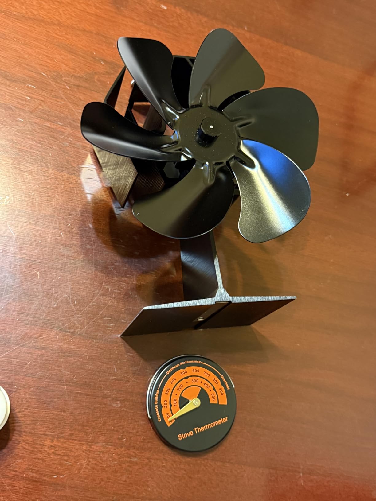 Wood Stove Fan Heat Powered, 6-Blade Thermoelectric Non-Electric Silent Operation Aluminum Fireplace Fan With Bracket Fixed On Propane Heater For Pellet Stoves Camping/Picnics/Indoor/Outdoor Black customer photo 2