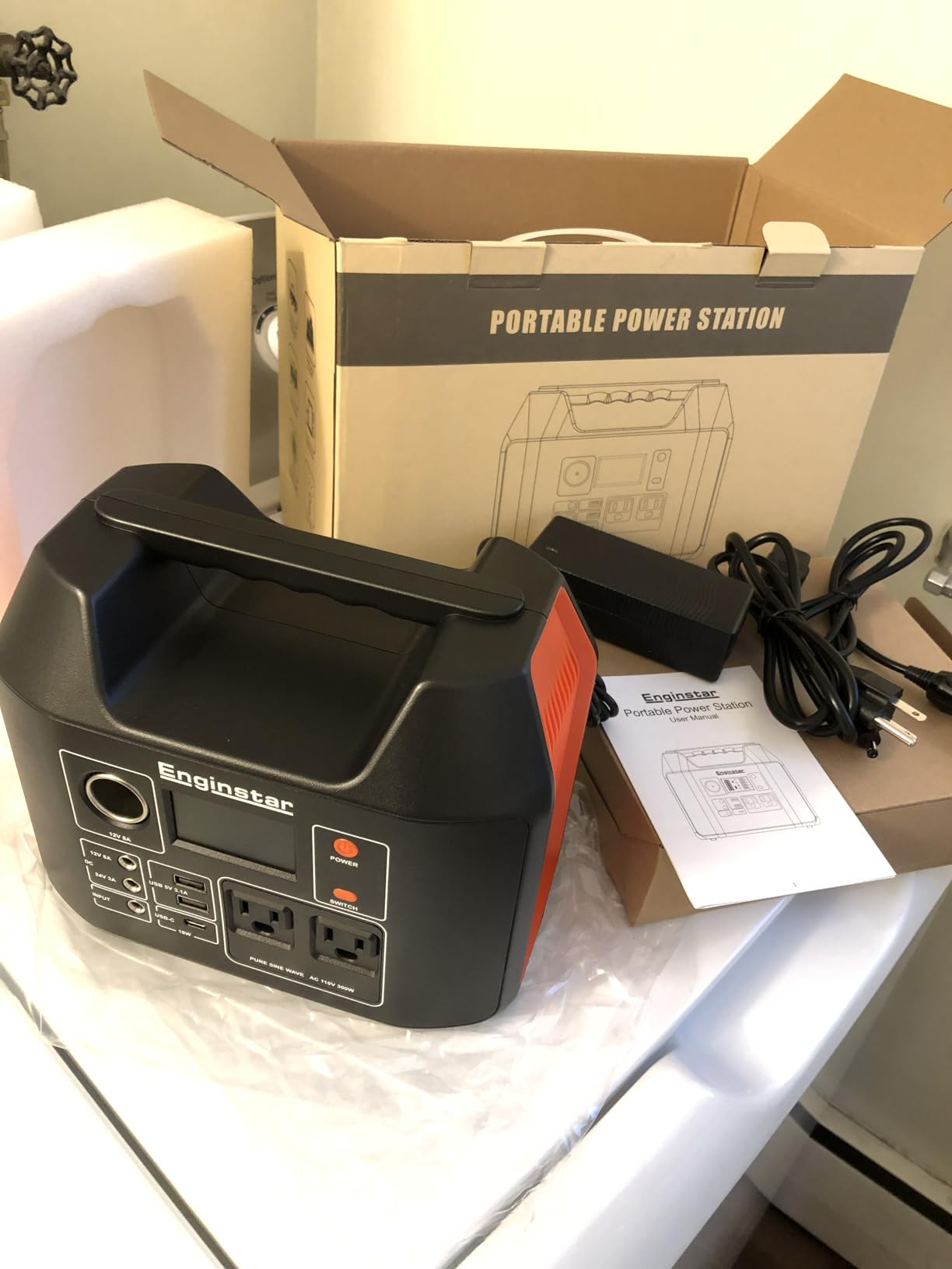 Portable Solar Generator, 300W Portable Power Station with Foldable 60W Solar Panel, 110V Pure Sine Wave 296Wh 80000mAh Lithium Battery Pack for Home Use RV Van Outdoor Camping-Panel included customer photo 2