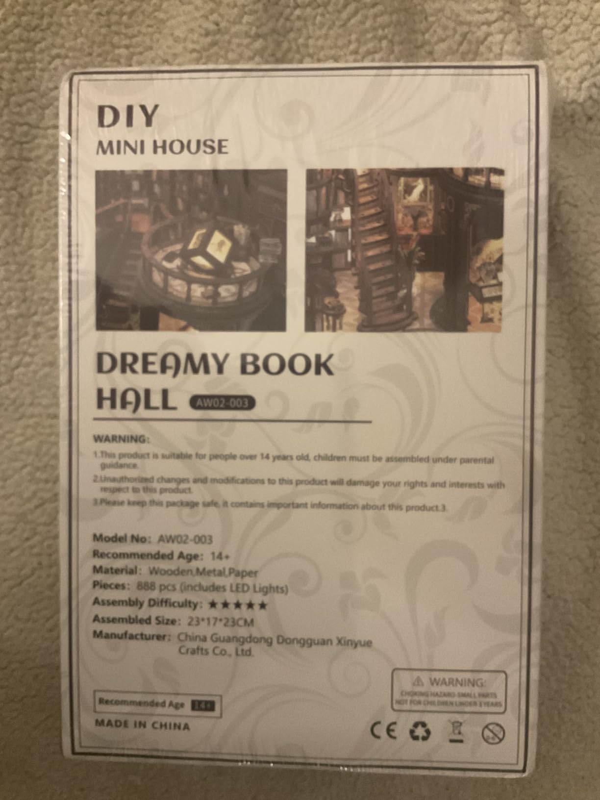 Book Nooks for Adults, DIY Miniature Dollhouse Book Nook Kit, Model Kits Craft Kits for Adults, 3D Wooden Puzzle Book Nook Craft Bookshelf Decor, Adult Craft Kits Gift with Led Light customer photo 2