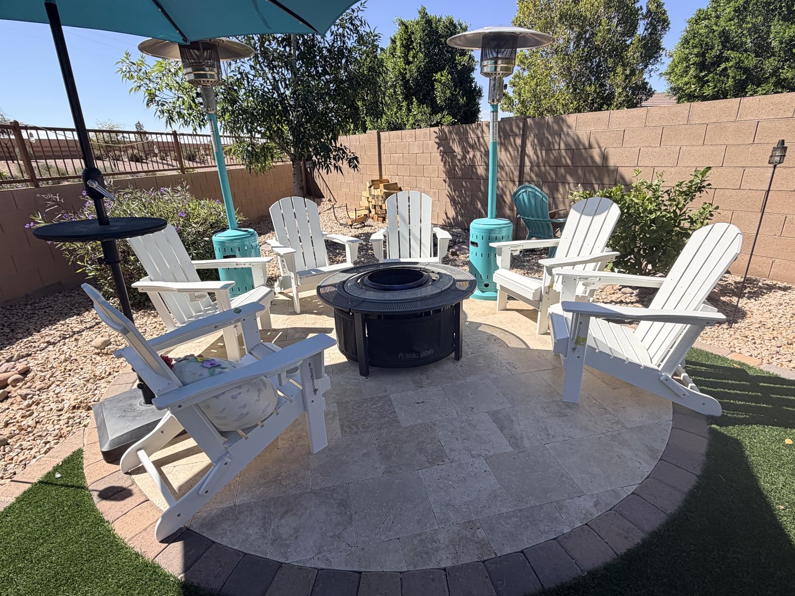 SERWALL Foldable Adirondack Chair Set of 4, HDPE Adirondack Chair with Wood-Texture-Gray customer photo 2