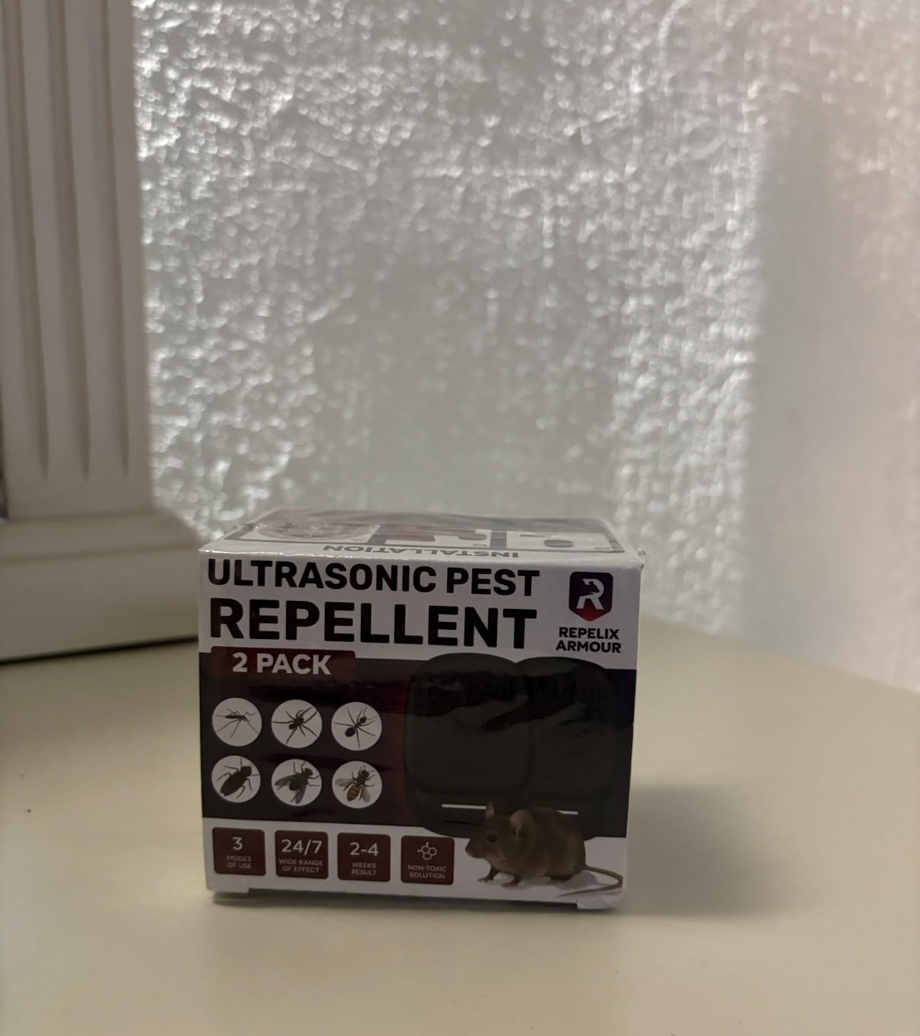 Ultrasonic Pest Repeller for Indoor Use - 2 Pack - Covers Up to 1,500 sq ft per Device - 3 Modes Mouse Repellent - Rodent Repellent customer photo 1