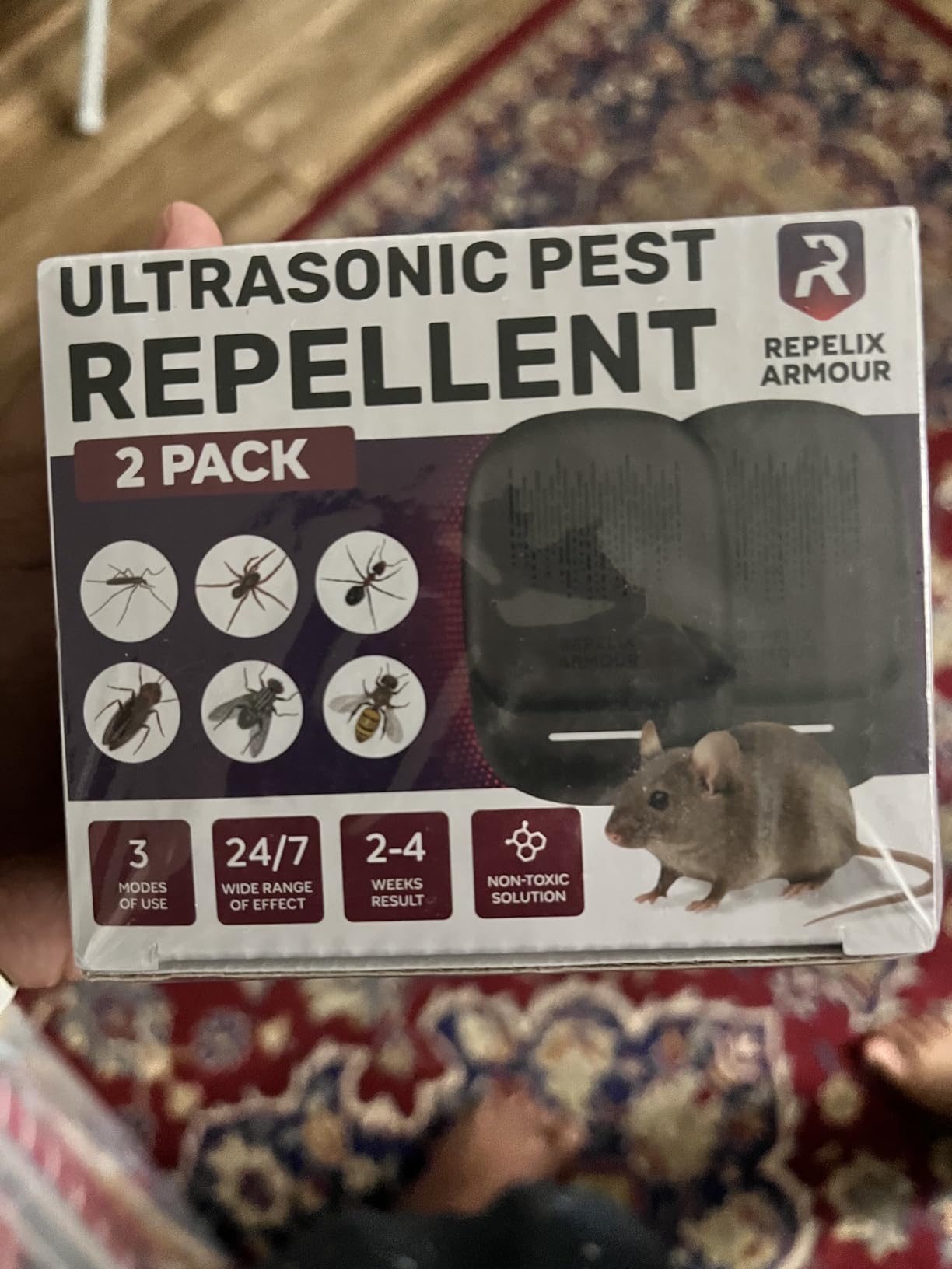 Ultrasonic Pest Repeller for Indoor Use - 2 Pack - Covers Up to 1,500 sq ft per Device - 3 Modes Mouse Repellent - Rodent Repellent customer photo 2