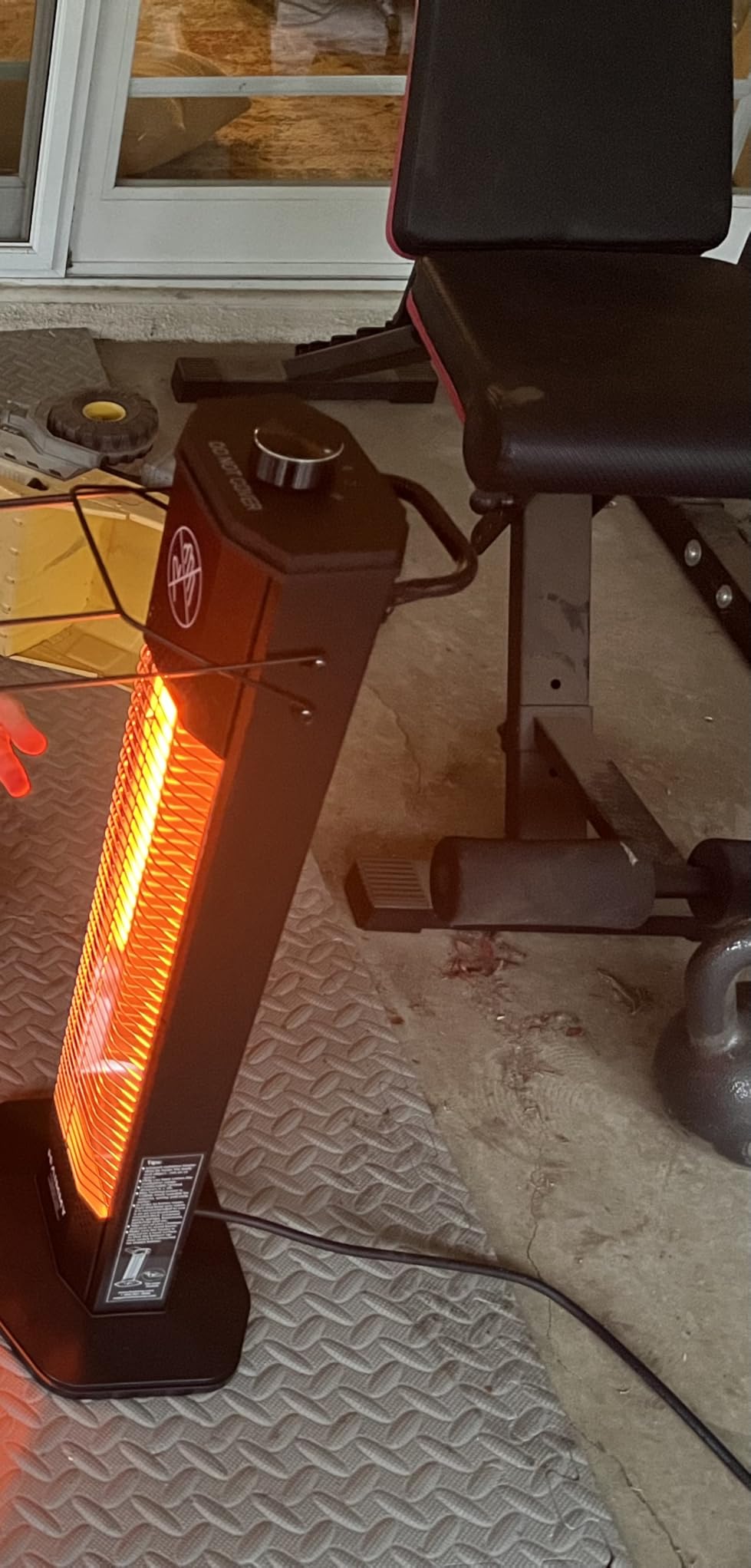 Outdoor Electric Patio Heater, 34-inch 1500W Infrared Tower Heater with Instant Heating, Tip-Over & Overheat Protection, IPX5 Waterproof Space Heater for Patio Garage Workshop Indoor & Outdoor Use customer photo 1