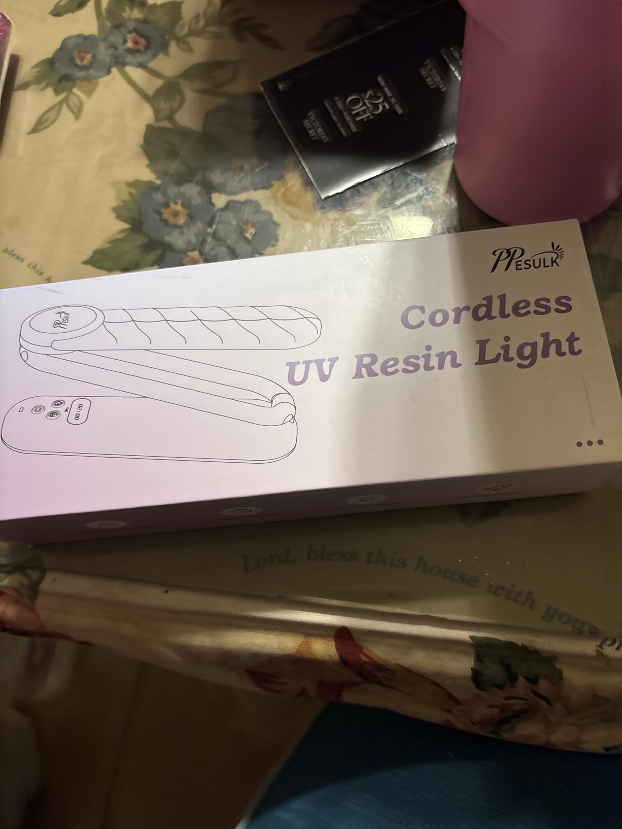 PPESULK Cordless UV Light for Resin Curing, 3000mAh Rechargeable Fast UV Resin Lamp with Timer and 34 Beads, Portable Resin Curing Machine for Resin Molds, Jewelry Making & DIY Crafts(Pink) customer photo 1